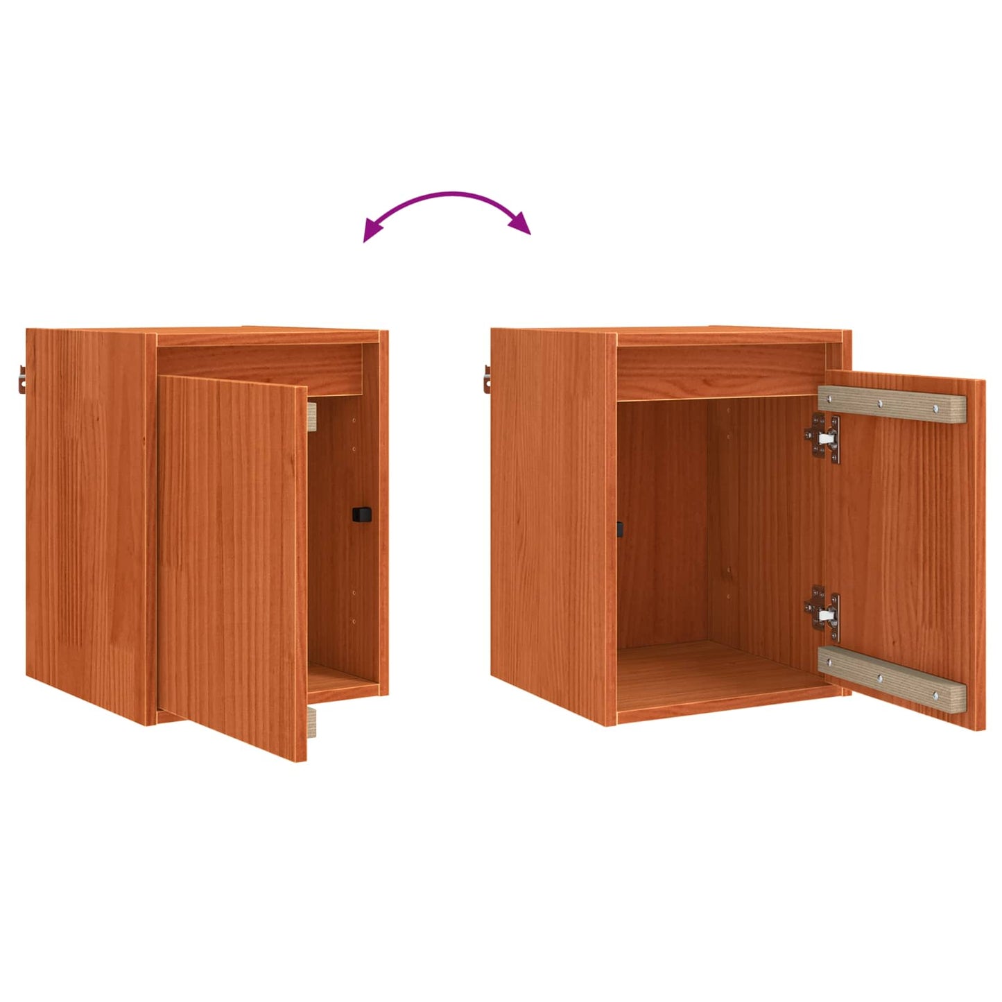 Wandkast met opslag Wasbruin 30 x 30 x 40 cm Massief grenenhout is nu te koop bij PeponiXL, paradijselijk wonen!
