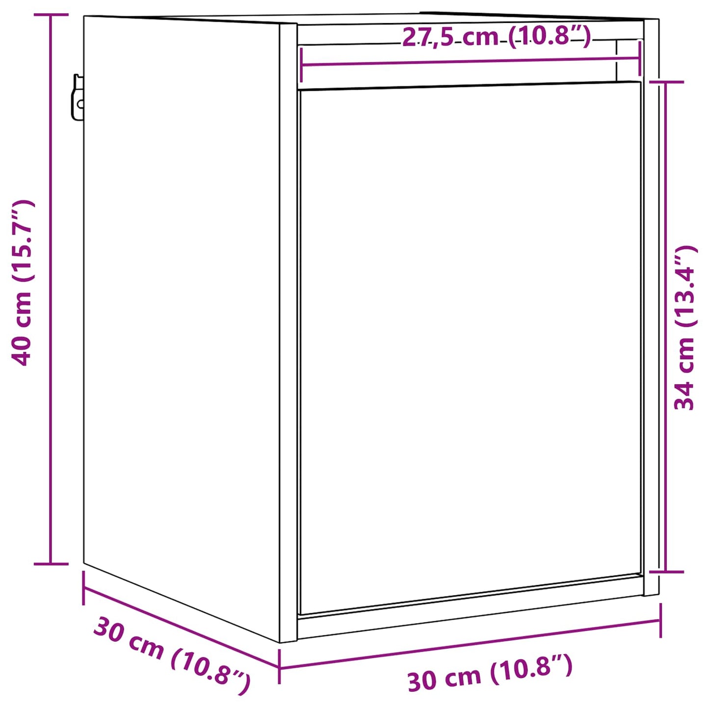 Wandkast met opslag Wasbruin 30 x 30 x 40 cm Massief grenenhout is nu te koop bij PeponiXL, paradijselijk wonen!