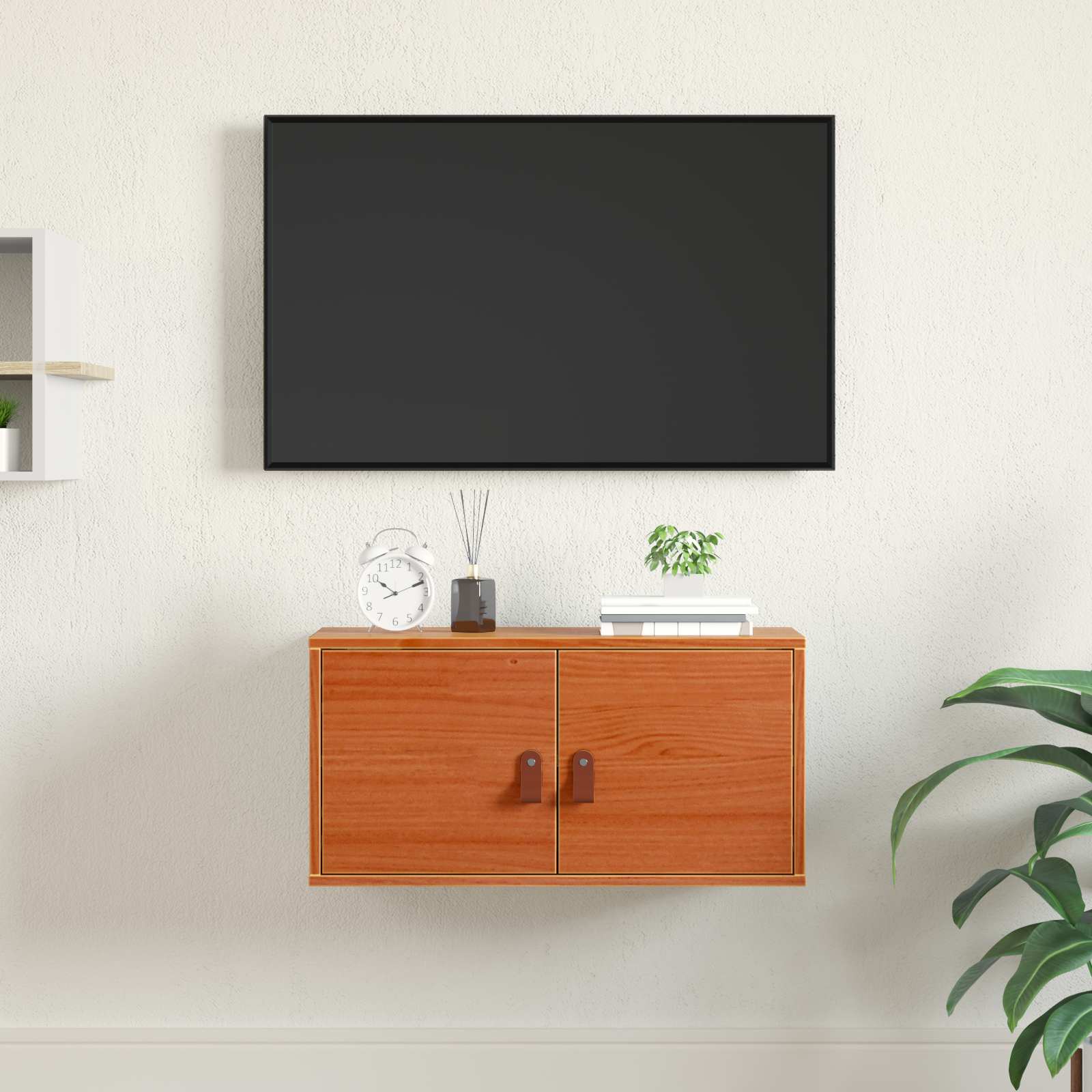 Wandkast met plank Wasbruin 60 x 30 x 30 cm Massief grenenhout is nu te koop bij PeponiXL, paradijselijk wonen!
