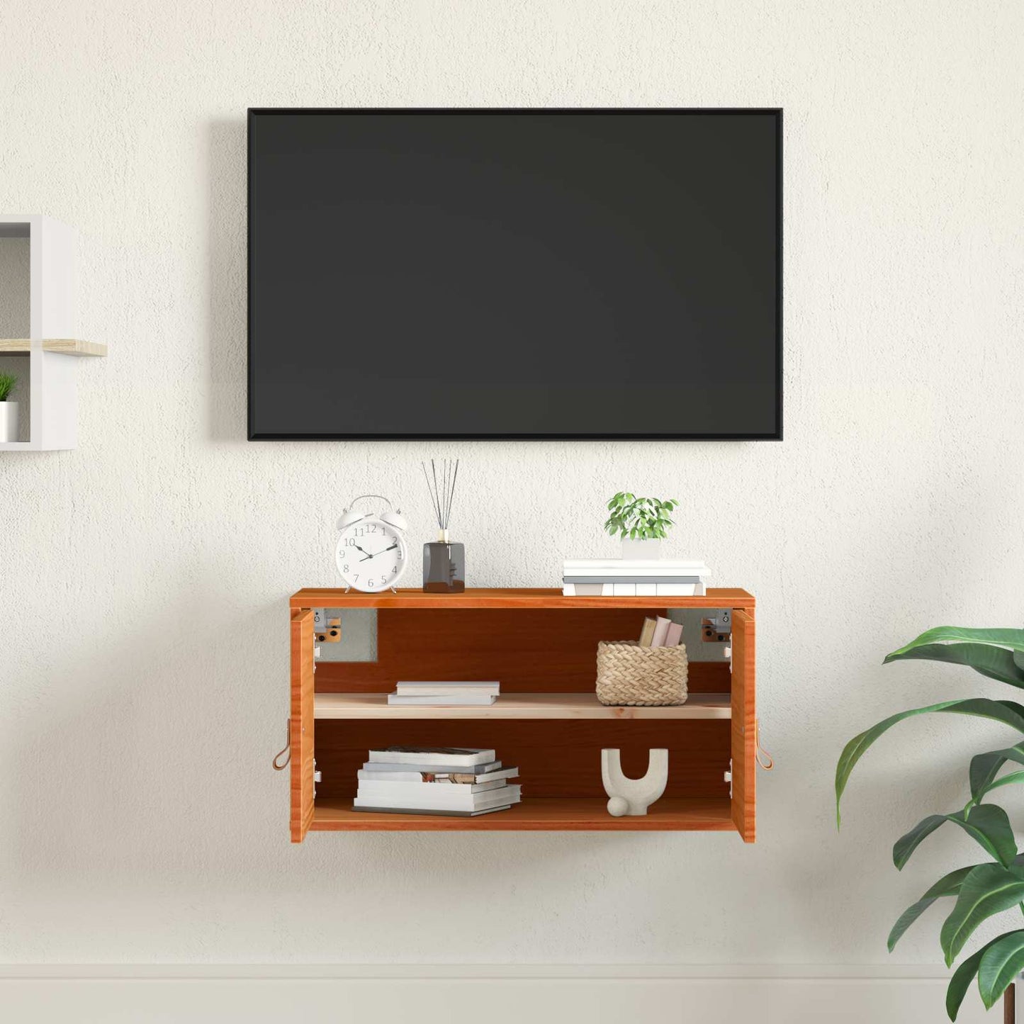 Wandkast met plank Wasbruin 60 x 30 x 30 cm Massief grenenhout is nu te koop bij PeponiXL, paradijselijk wonen!