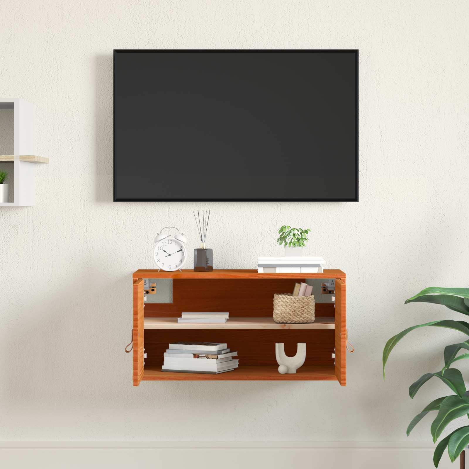 Wandkast met plank Wasbruin 60 x 30 x 30 cm Massief grenenhout is nu te koop bij PeponiXL, paradijselijk wonen!
