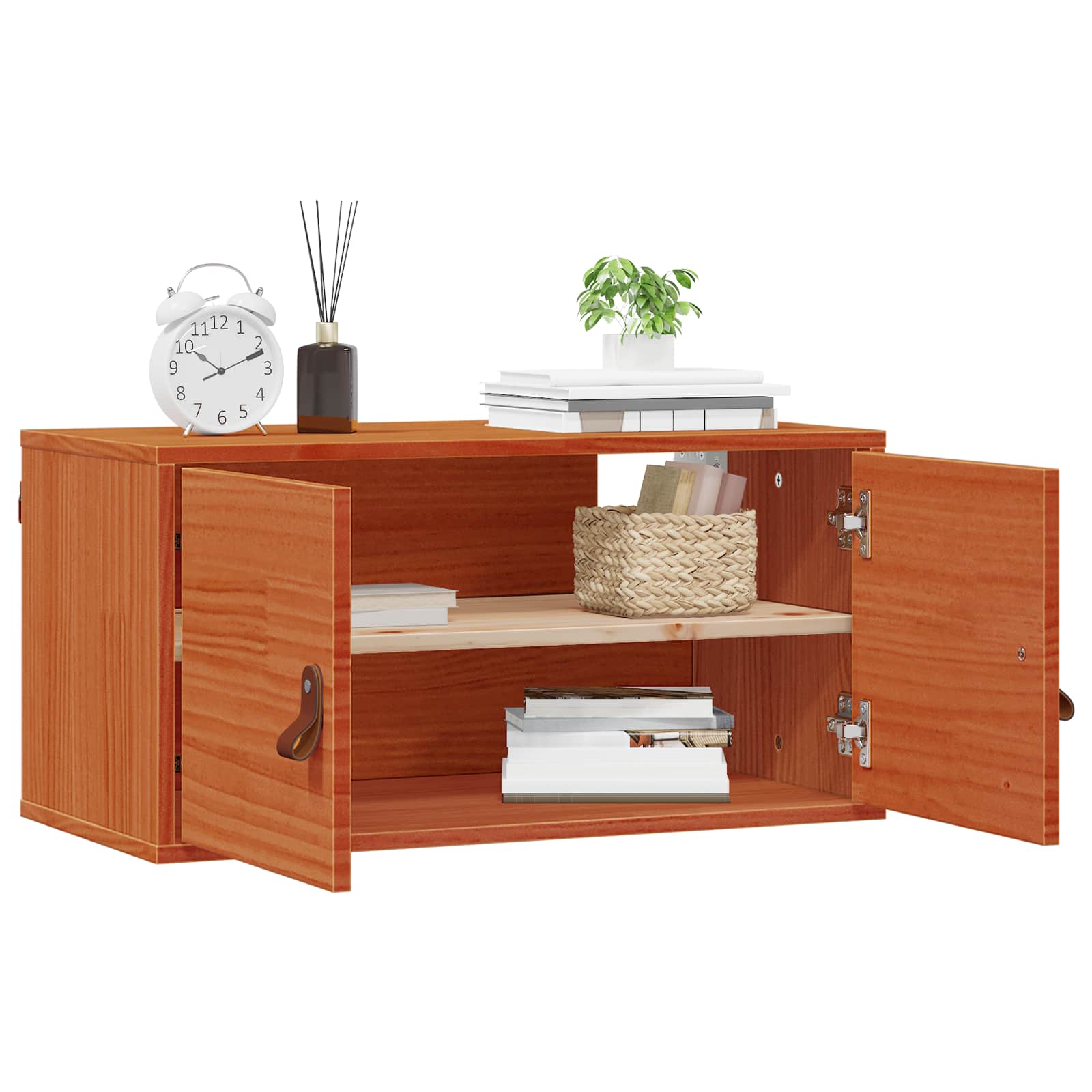 Wandkast met plank Wasbruin 60 x 30 x 30 cm Massief grenenhout is nu te koop bij PeponiXL, paradijselijk wonen!