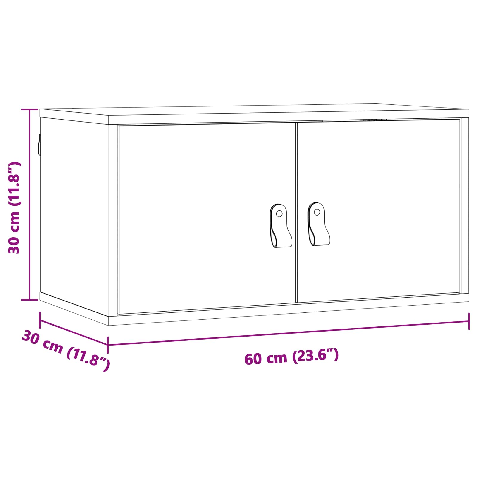 Wandkast met plank Wasbruin 60 x 30 x 30 cm Massief grenenhout is nu te koop bij PeponiXL, paradijselijk wonen!