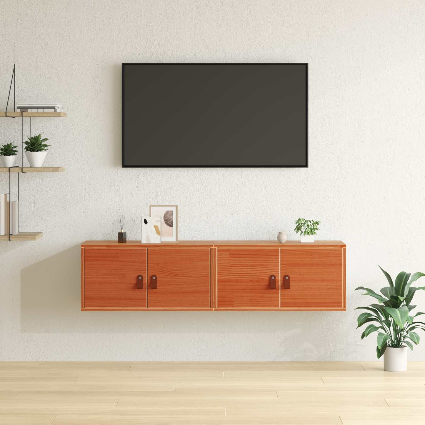 Wandkast 2 pcs Wasbruin 60 x 30 x 30 cm Massief grenenhout is nu te koop bij PeponiXL, paradijselijk wonen!
