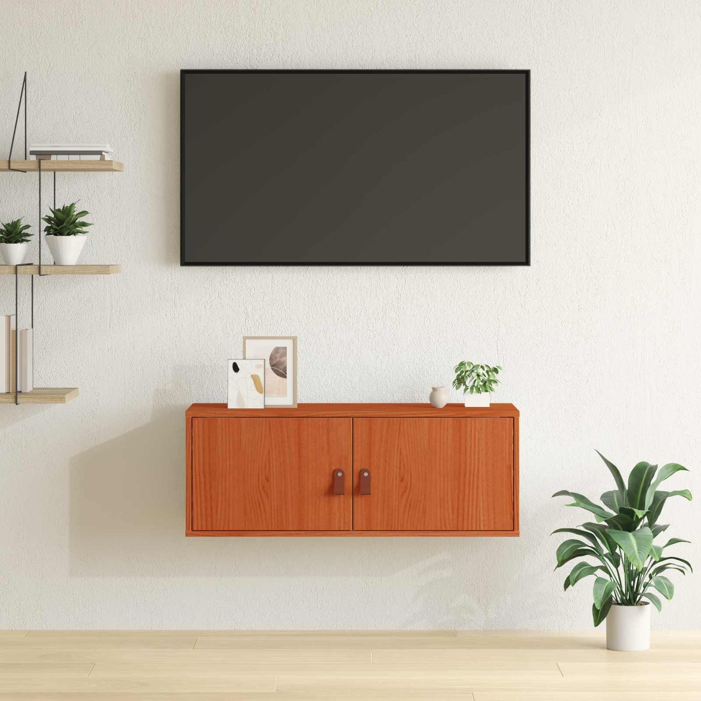Wandkast met plank Wasbruin 80 x 30 x 30 cm Massief grenenhout is nu te koop bij PeponiXL, paradijselijk wonen!