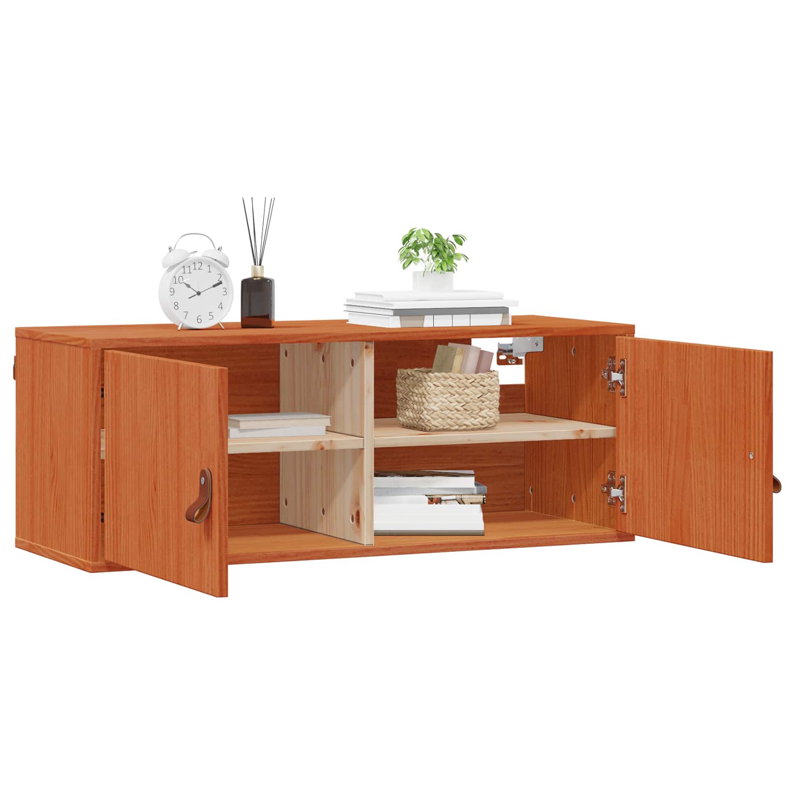 Wandkast met plank Wasbruin 80 x 30 x 30 cm Massief grenenhout is nu te koop bij PeponiXL, paradijselijk wonen!