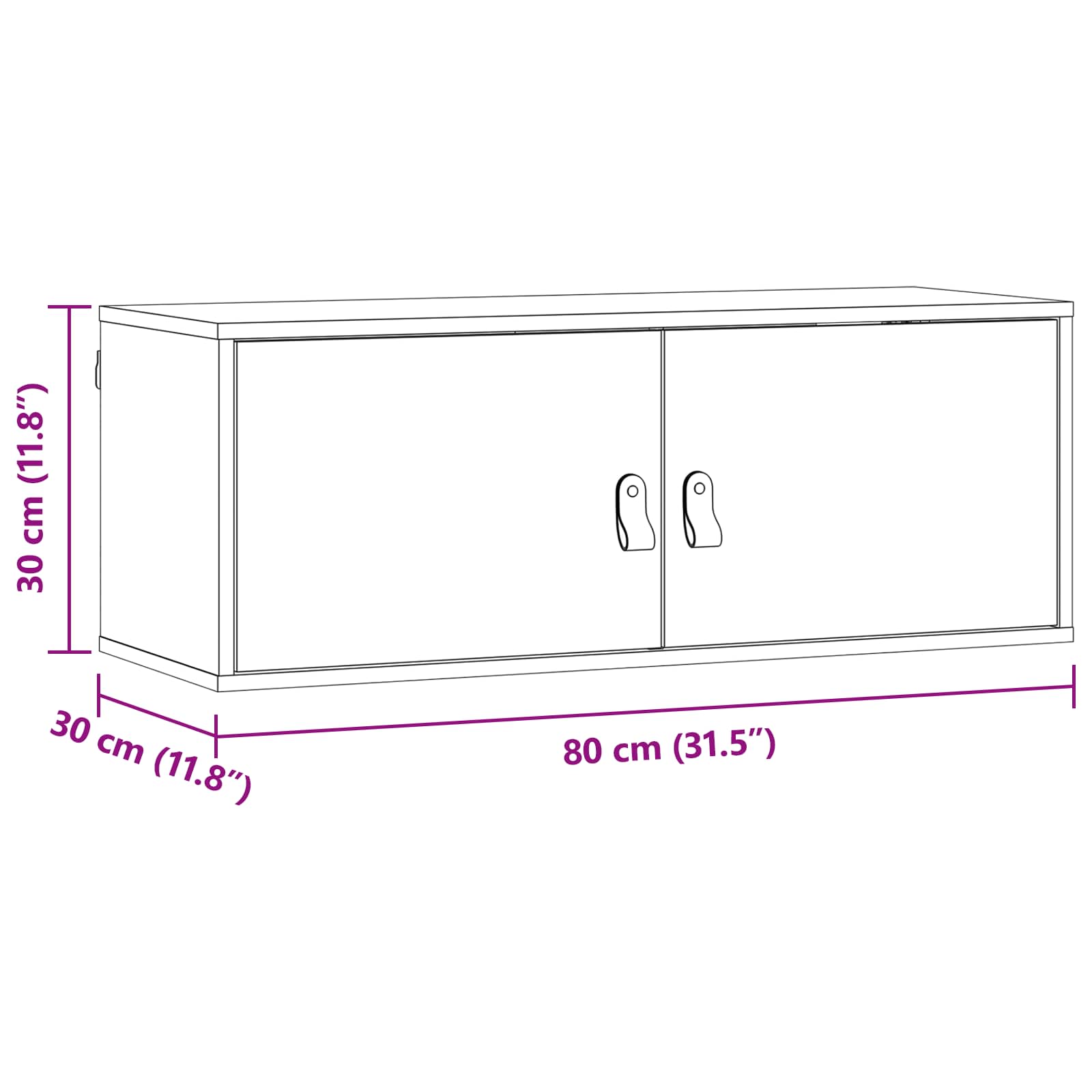 Wandkast met plank Wasbruin 80 x 30 x 30 cm Massief grenenhout is nu te koop bij PeponiXL, paradijselijk wonen!