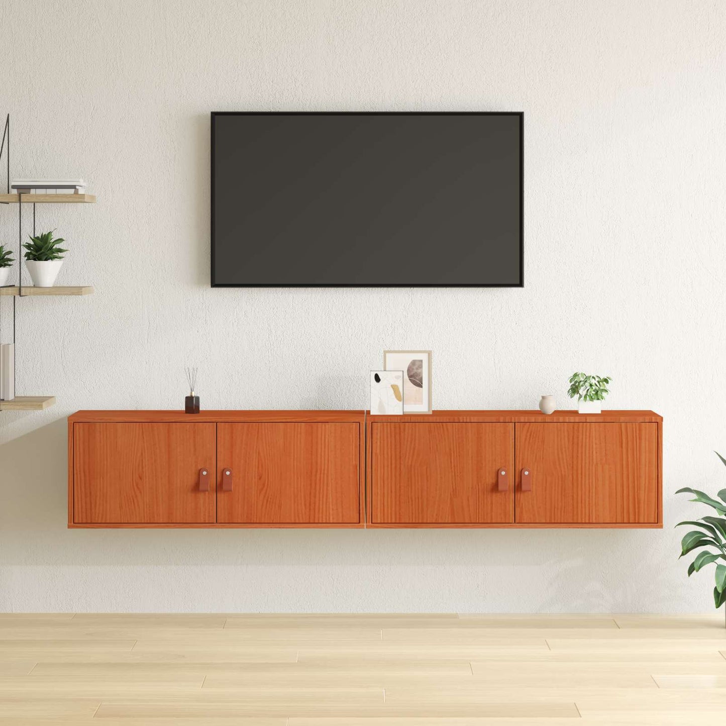Wandkast 2 pcs Wasbruin 80 x 30 x 30 cm Massief grenenhout is nu te koop bij PeponiXL, paradijselijk wonen!