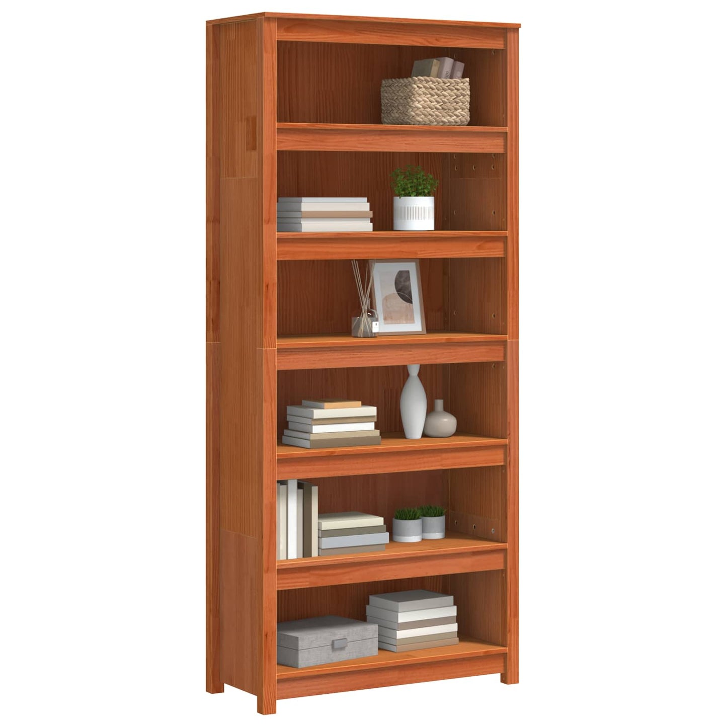 Boekenkast Wasbruin 80 x 35 x 183 cm Massief grenenhout is nu te koop bij PeponiXL, paradijselijk wonen!