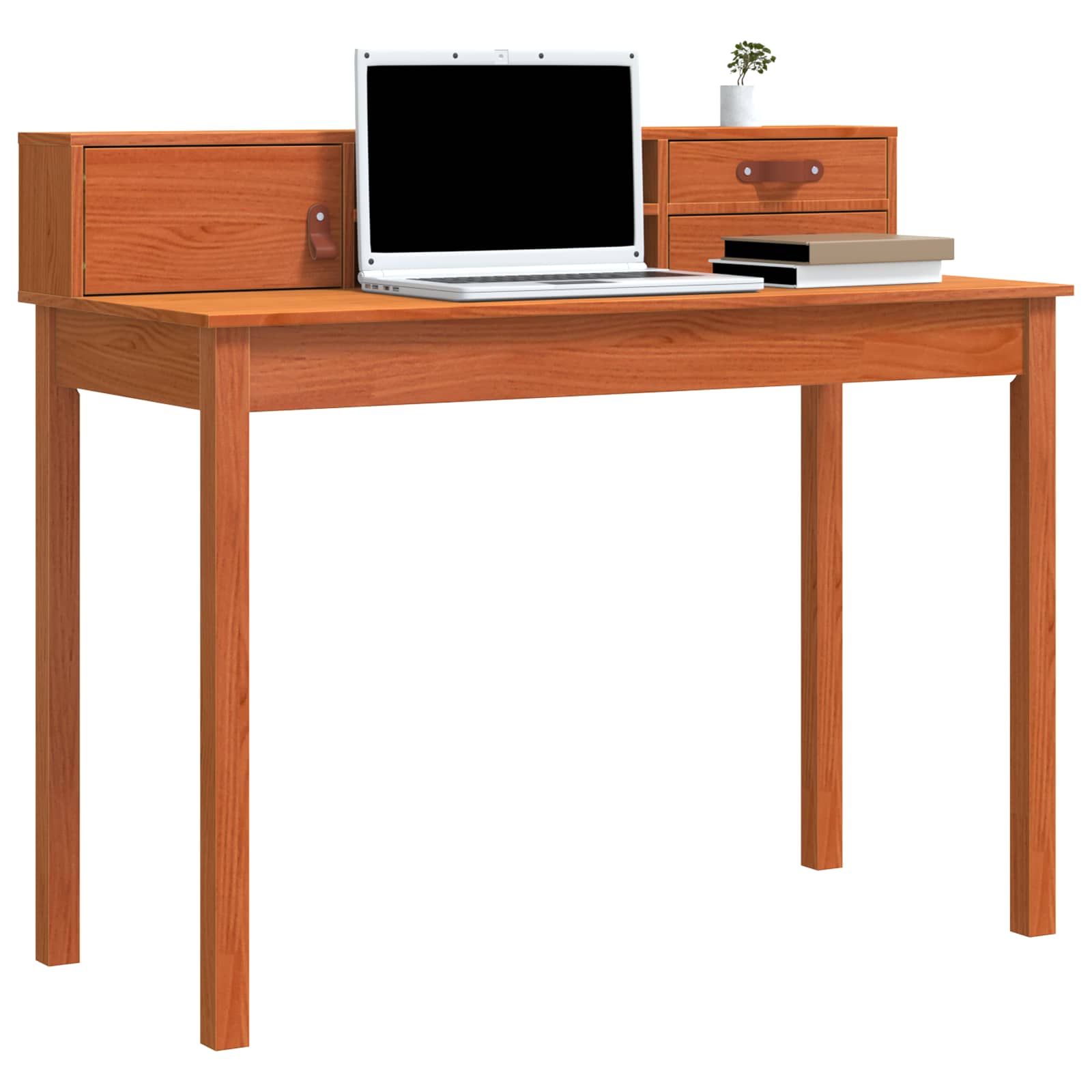 Bureau met lade Wasbruin 110 x 50 x 93 cm Massief Grenen Hout is nu te koop bij PeponiXL, paradijselijk wonen!