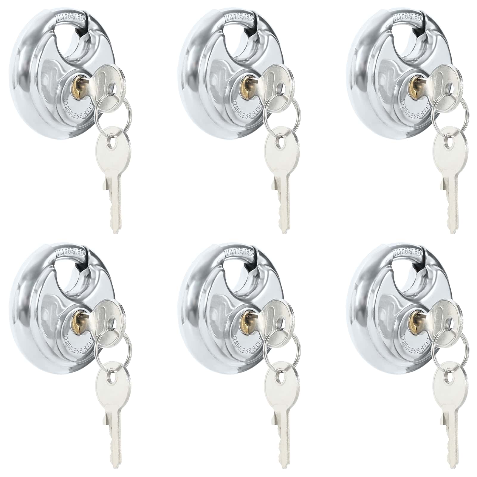 Discusloten met sleutels 6 pcs Zilver 6 x 2.3 x 6 cm is nu te koop bij PeponiXL, paradijselijk wonen!