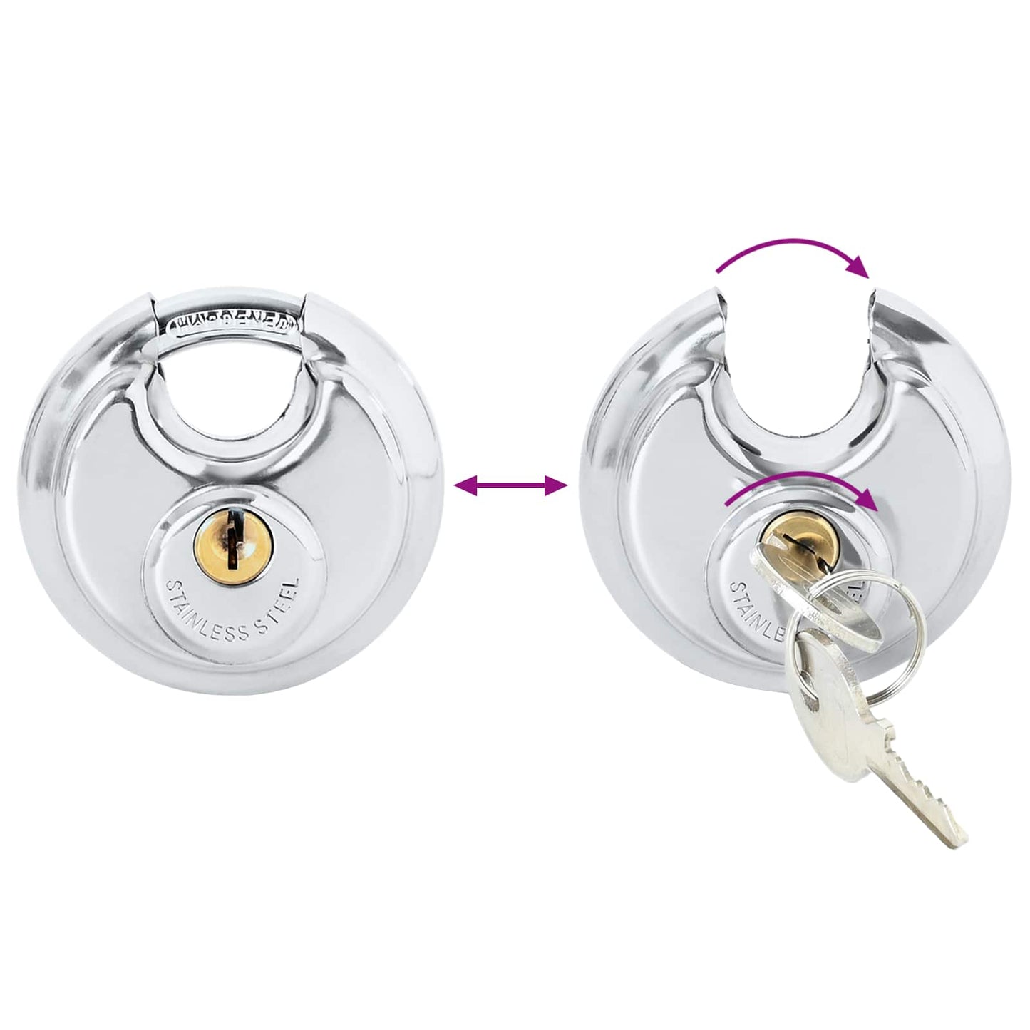 Discusloten met sleutels 2 pcs Zilver 7 x 2,4 x 7 cm is nu te koop bij PeponiXL, paradijselijk wonen!