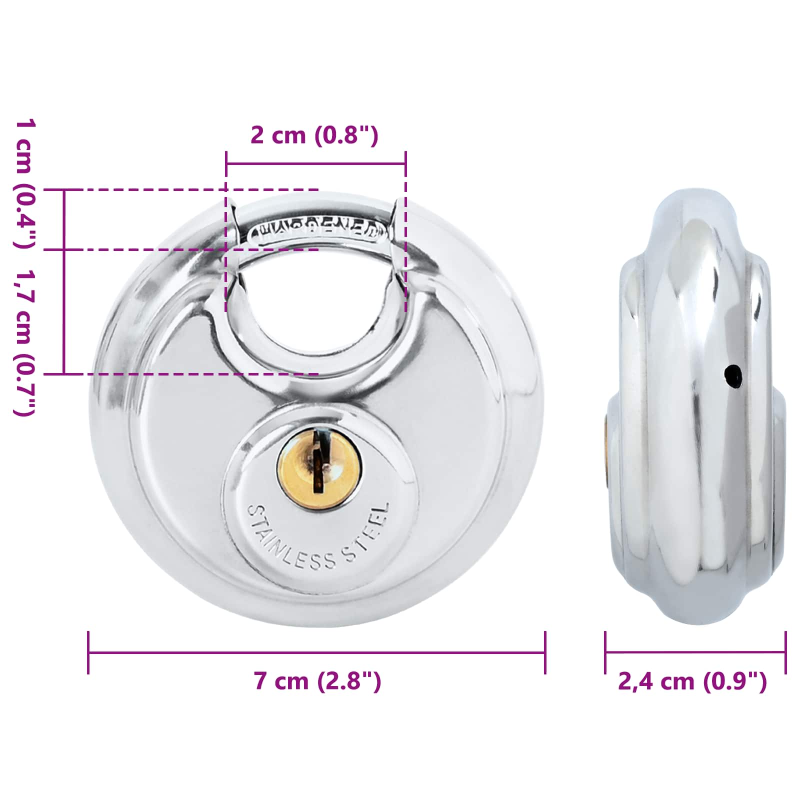Discusloten met sleutels 2 pcs Zilver 7 x 2,4 x 7 cm is nu te koop bij PeponiXL, paradijselijk wonen!