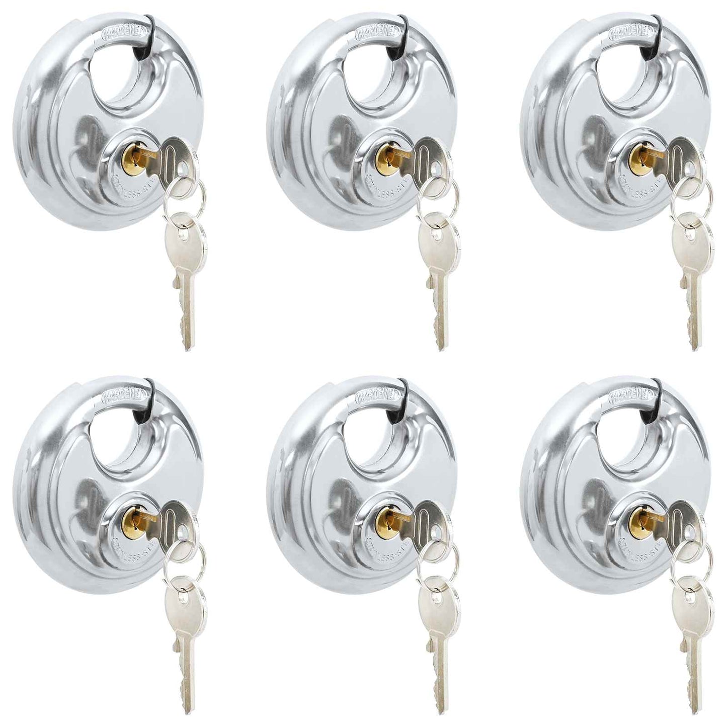 Discusloten met sleutels 6 pcs Zilver 8 x 2.8 x 8 cm is nu te koop bij PeponiXL, paradijselijk wonen!