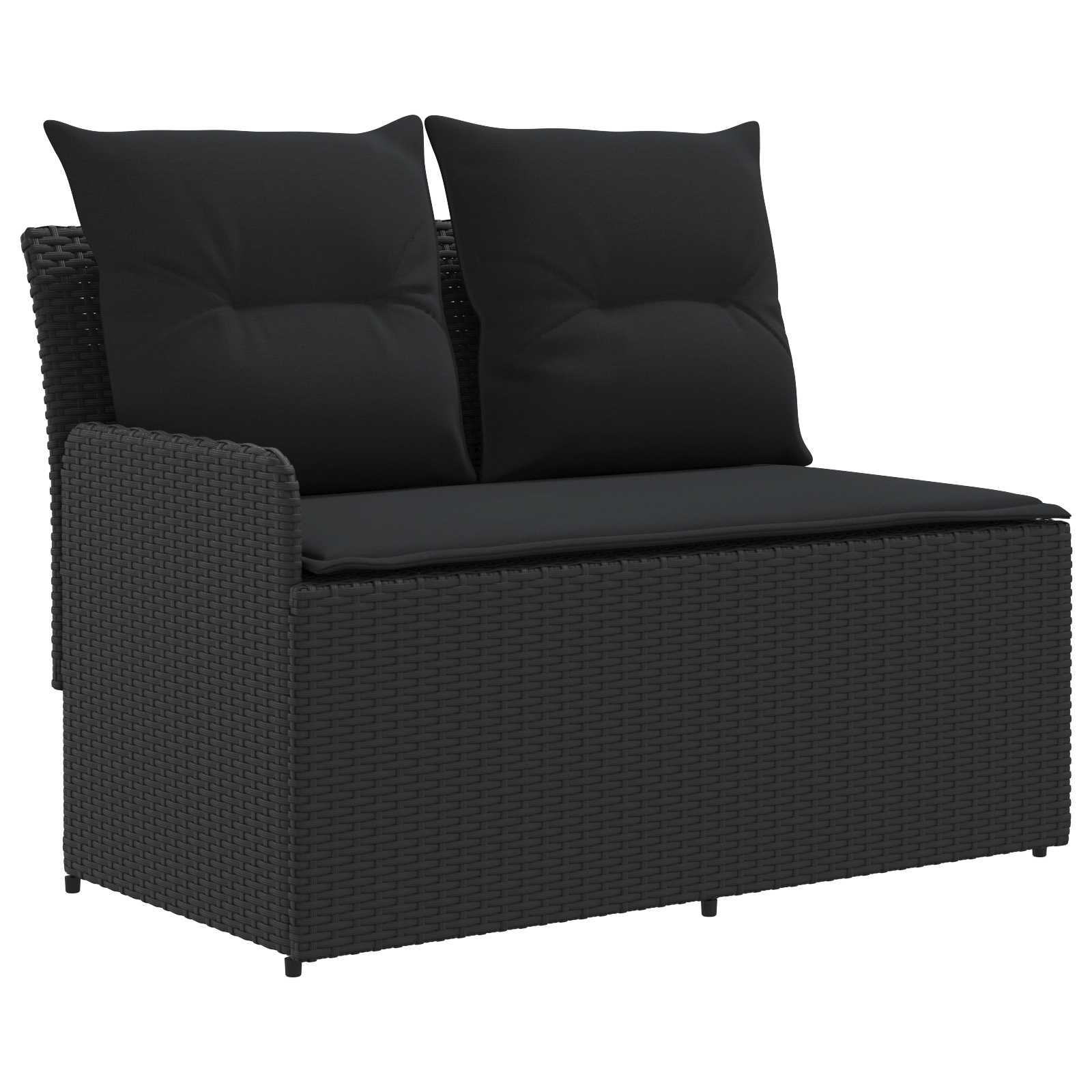 Tuinstoel met Armleuning en Hoekbank 2 Stuk Zwart PE Rattan is nu te koop bij PeponiXL, paradijselijk wonen!