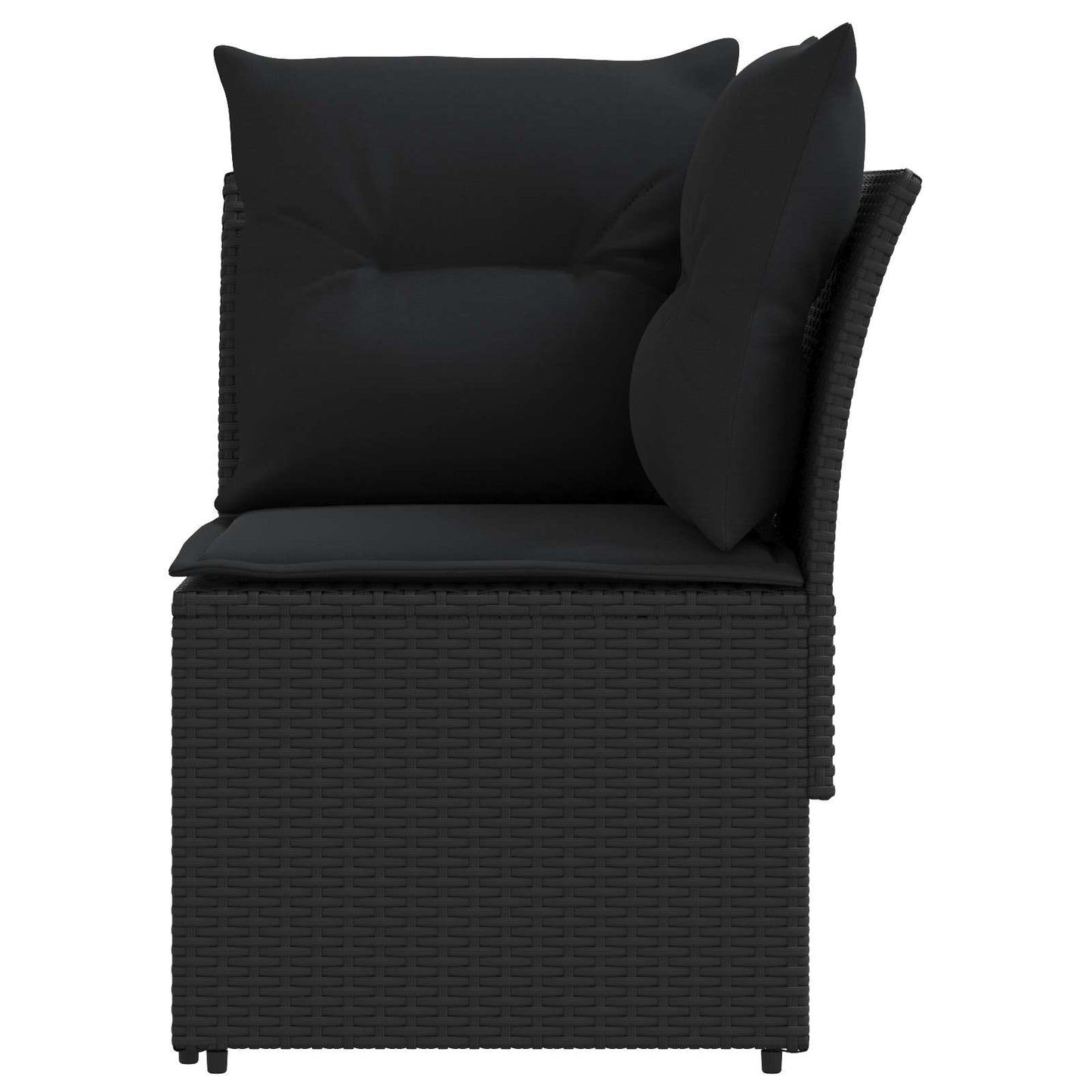 Tuinstoel met Armleuning en Hoekbank 2 Stuk Zwart PE Rattan is nu te koop bij PeponiXL, paradijselijk wonen!