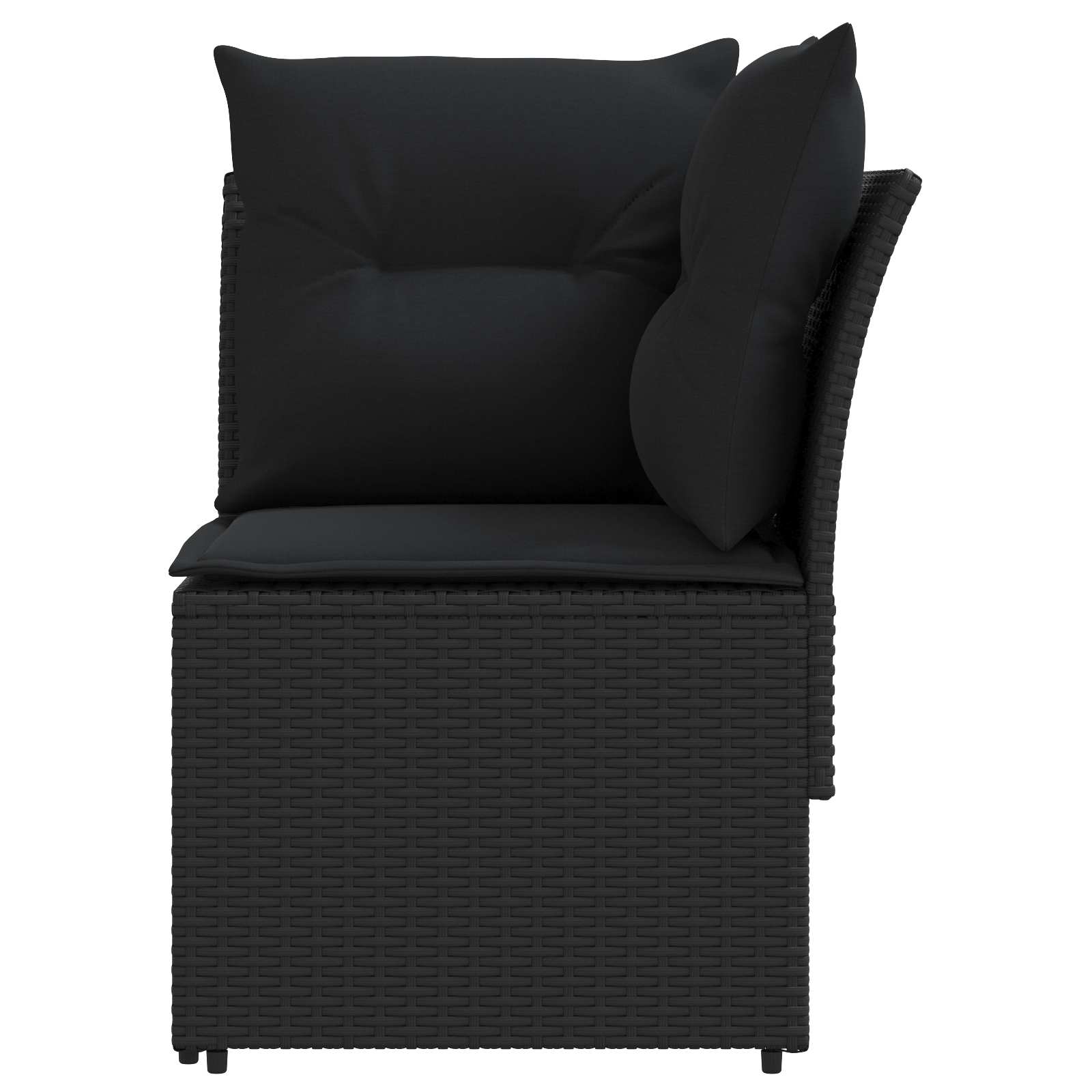 Tuinstoel met Armleuning en Hoekbank 2 Stuk Zwart PE Rattan is nu te koop bij PeponiXL, paradijselijk wonen!