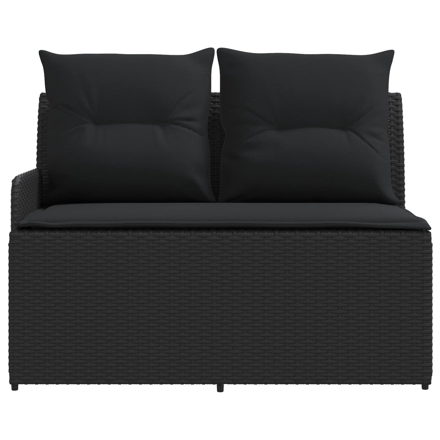 Tuinstoel met Armleuning en Hoekbank 2 Stuk Zwart PE Rattan is nu te koop bij PeponiXL, paradijselijk wonen!