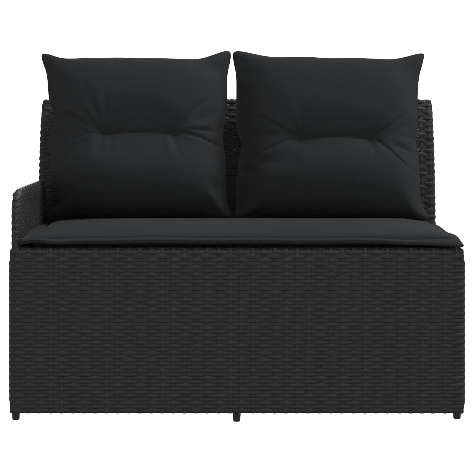 Tuinstoel met Armleuning en Hoekbank 2 Stuk Zwart PE Rattan is nu te koop bij PeponiXL, paradijselijk wonen!