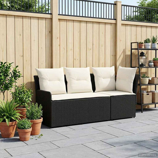 Tuinstoel met Armleuning en Hoekbank 2 Stuk Zwart en Crème is nu te koop bij PeponiXL, paradijselijk wonen!