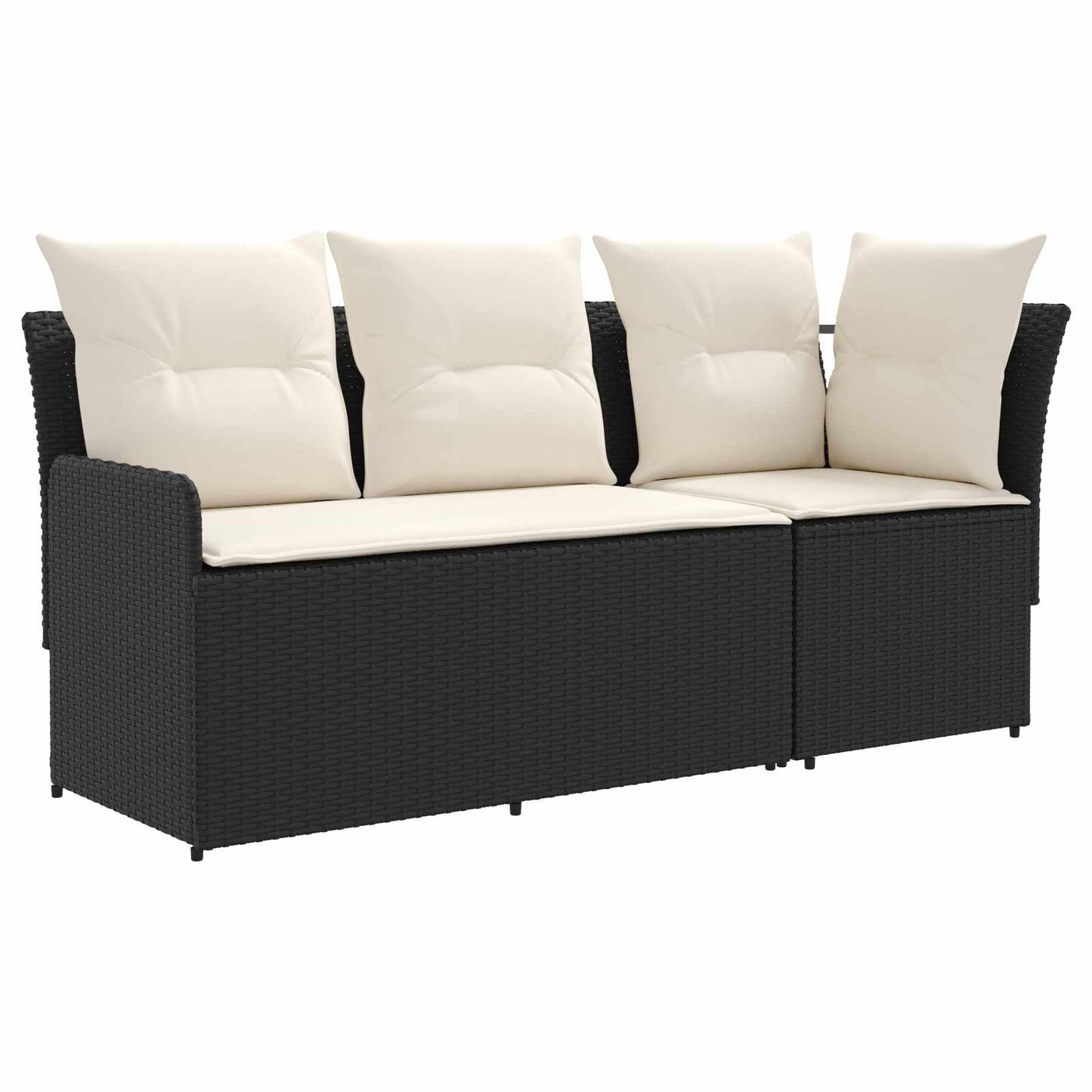 Tuinstoel met Armleuning en Hoekbank 2 Stuk Zwart en Crème is nu te koop bij PeponiXL, paradijselijk wonen!