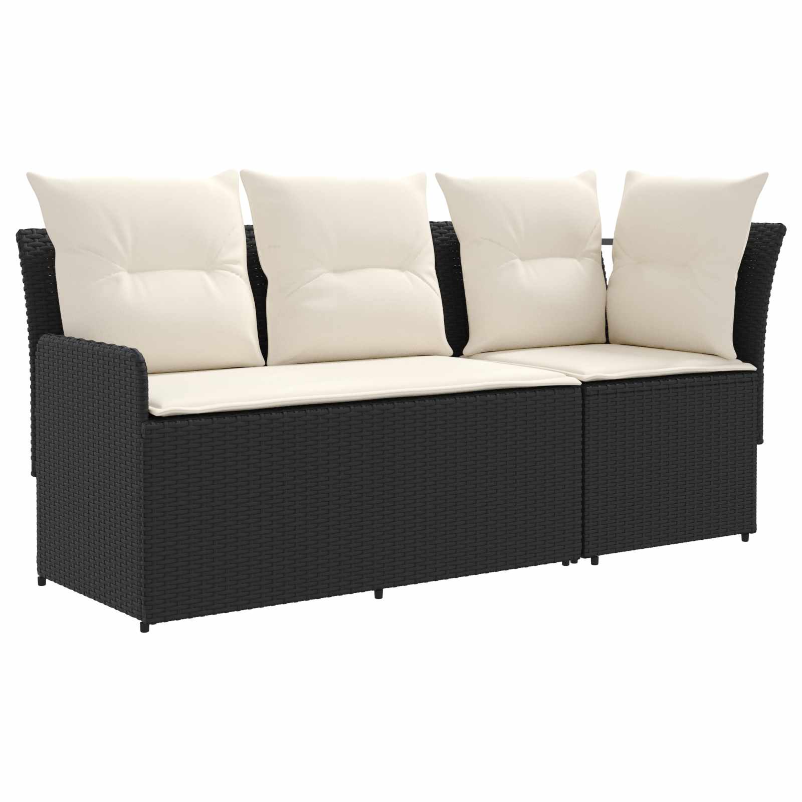 Tuinstoel met Armleuning en Hoekbank 2 Stuk Zwart en Crème is nu te koop bij PeponiXL, paradijselijk wonen!