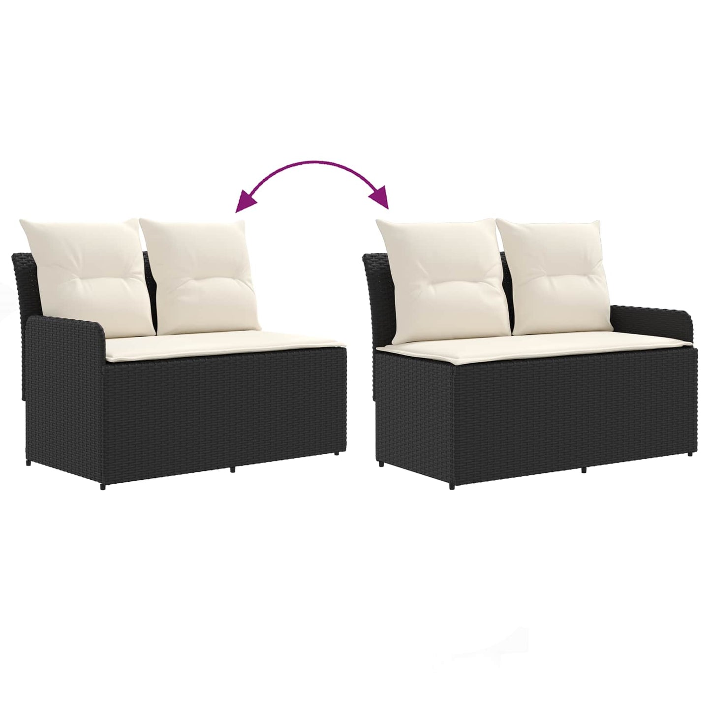 Tuinstoel met Armleuning en Hoekbank 2 Stuk Zwart en Crème is nu te koop bij PeponiXL, paradijselijk wonen!