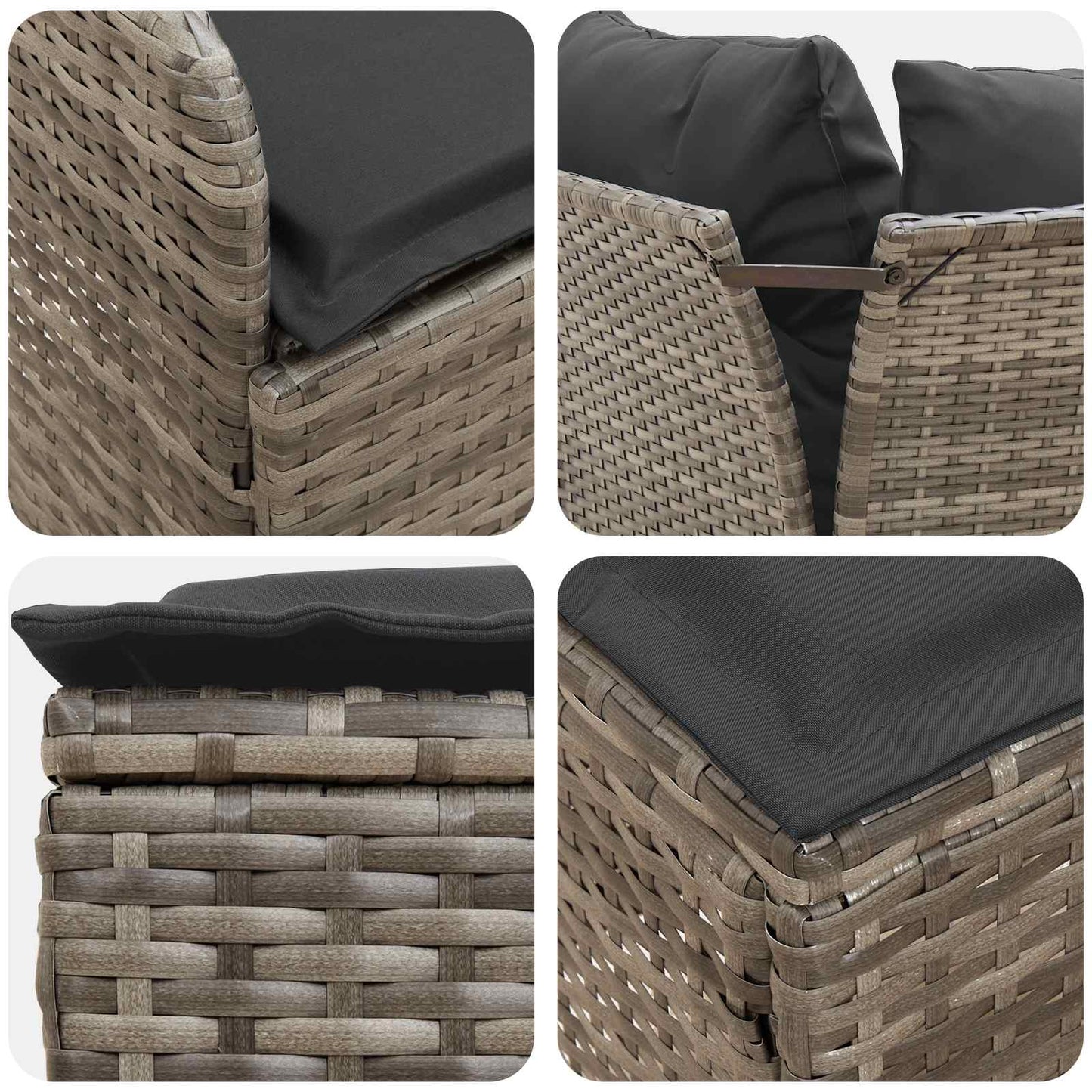 Tuinstoel met Armleuning en Hoekbank 2 Stuk PE Rattan is nu te koop bij PeponiXL, paradijselijk wonen!