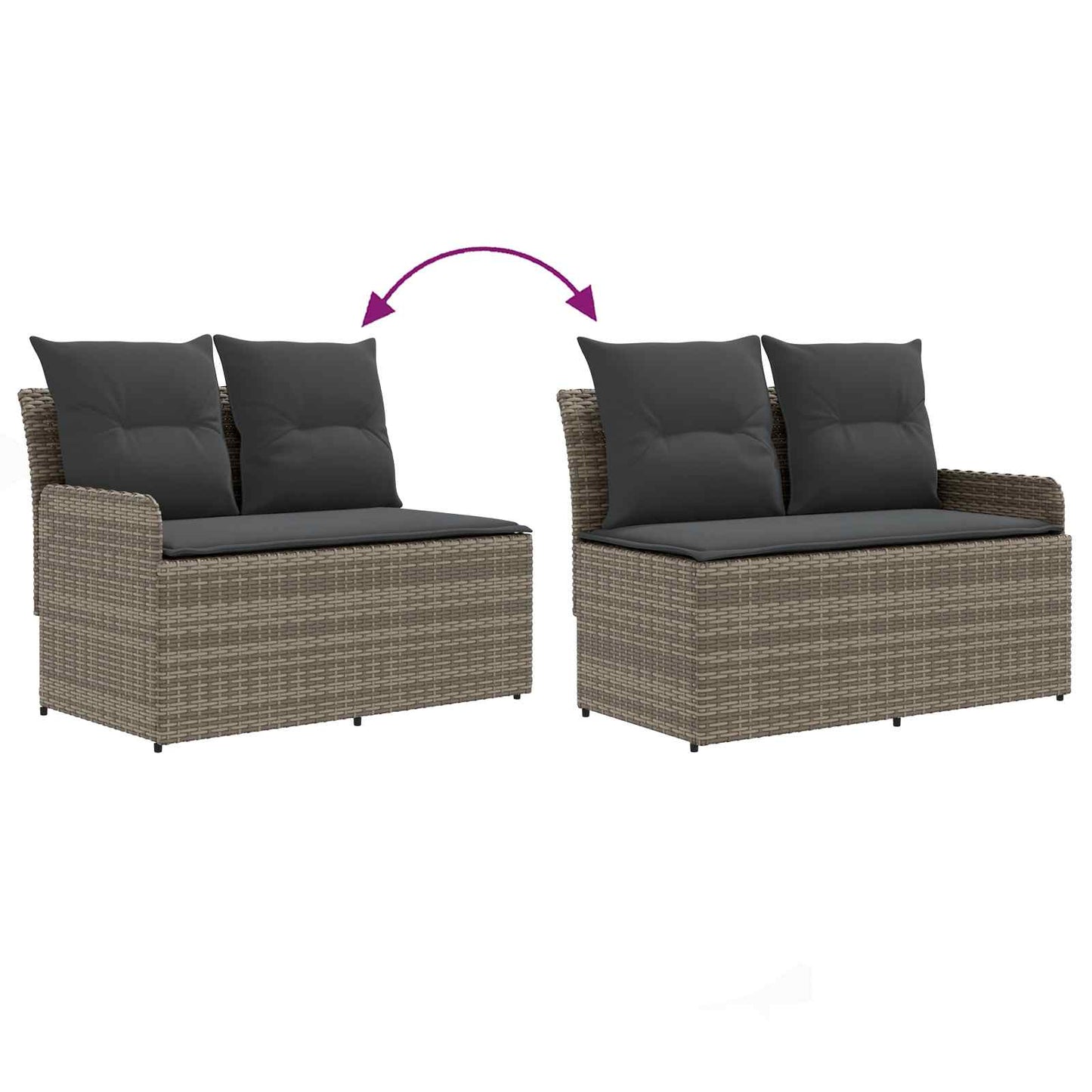 Tuinstoel met Armleuning en Hoekbank 2 Stuk PE Rattan is nu te koop bij PeponiXL, paradijselijk wonen!