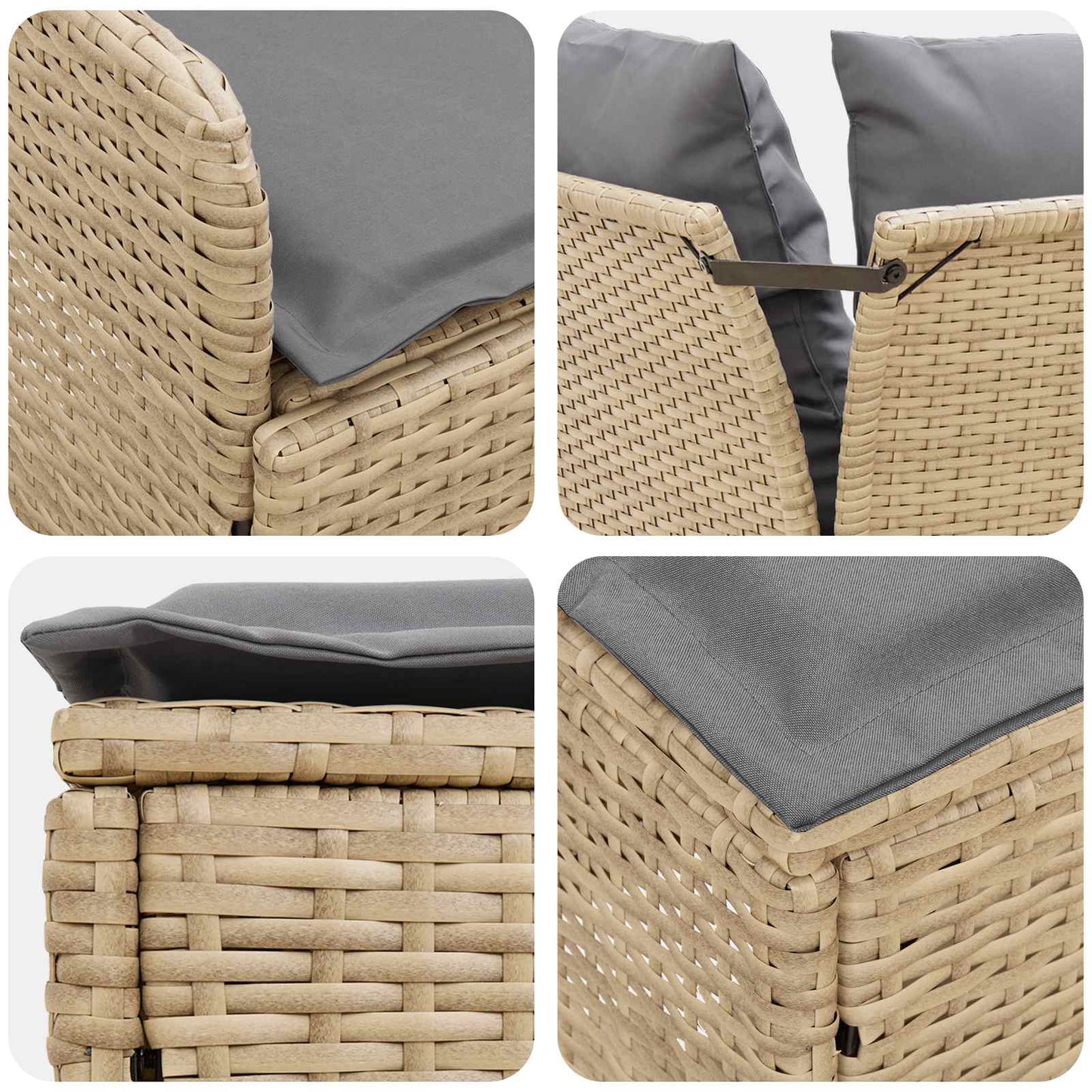 Tuinstoel met Armleuning en Hoekbank 2 Stuk PE Rattan is nu te koop bij PeponiXL, paradijselijk wonen!