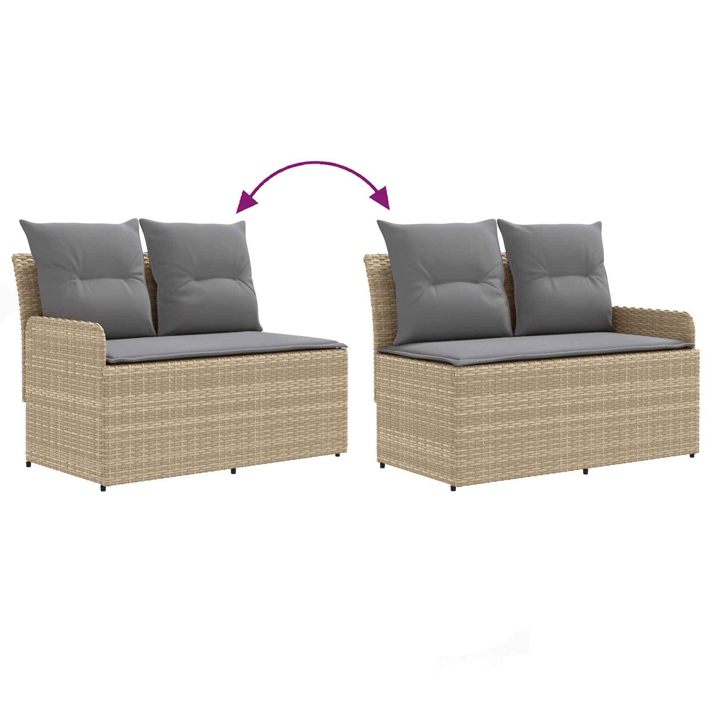 Tuinstoel met Armleuning en Hoekbank 2 Stuk PE Rattan is nu te koop bij PeponiXL, paradijselijk wonen!
