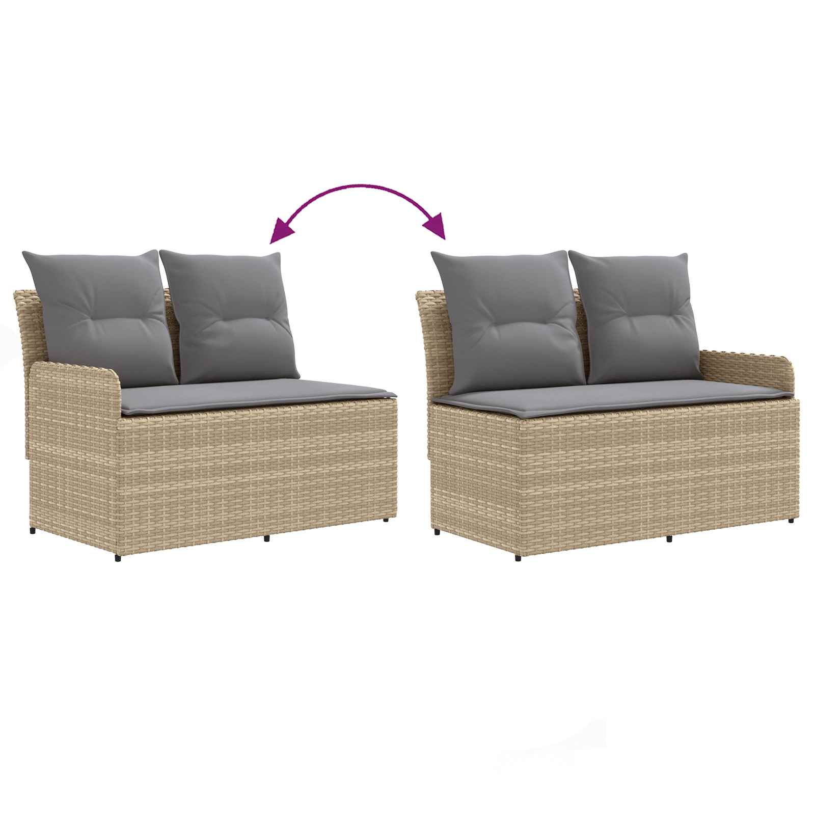 Tuinstoel met Armleuning en Hoekbank 2 Stuk PE Rattan is nu te koop bij PeponiXL, paradijselijk wonen!