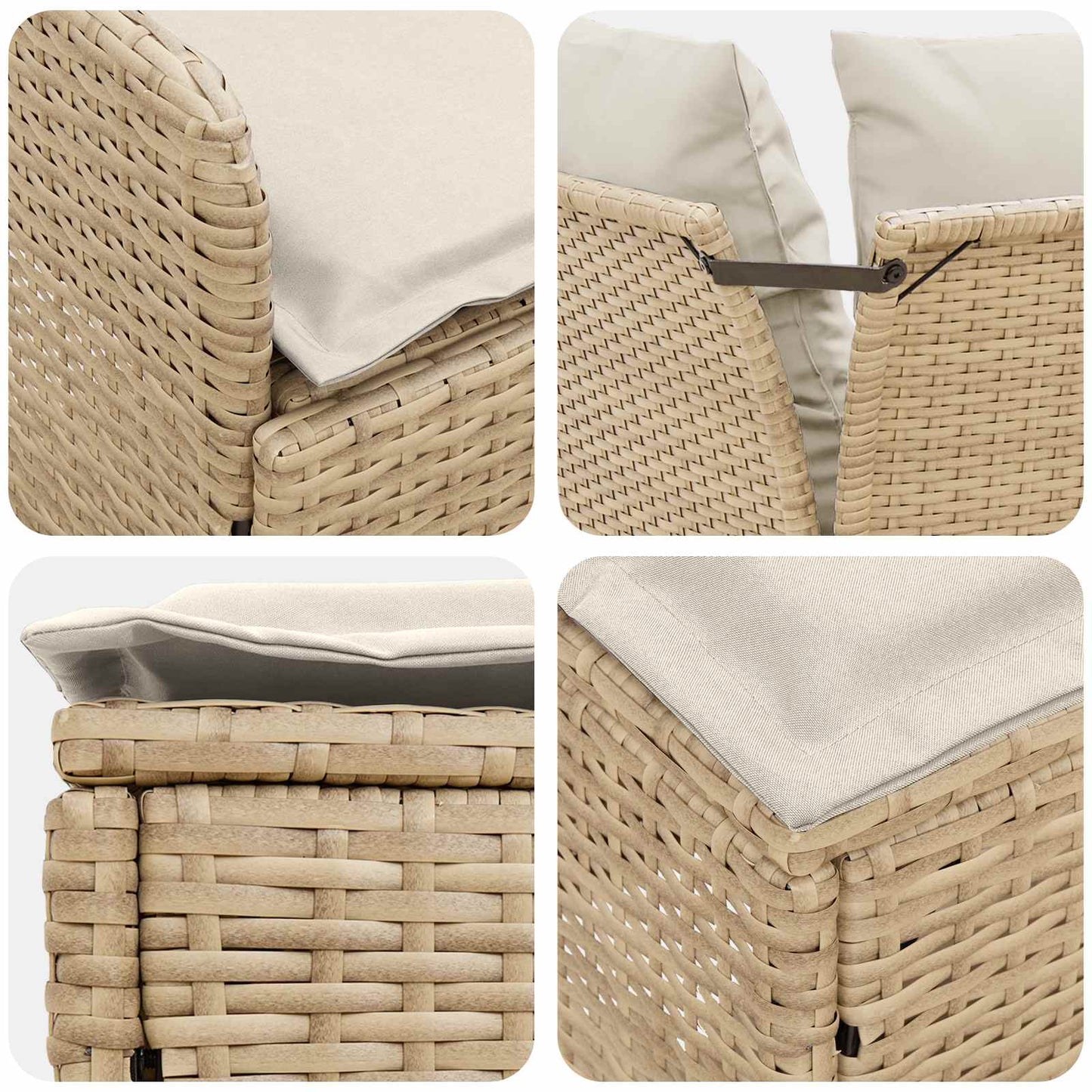 Tuinstoel met Armleuning en Hoekbank 2 Stuk Beige en Crème is nu te koop bij PeponiXL, paradijselijk wonen!