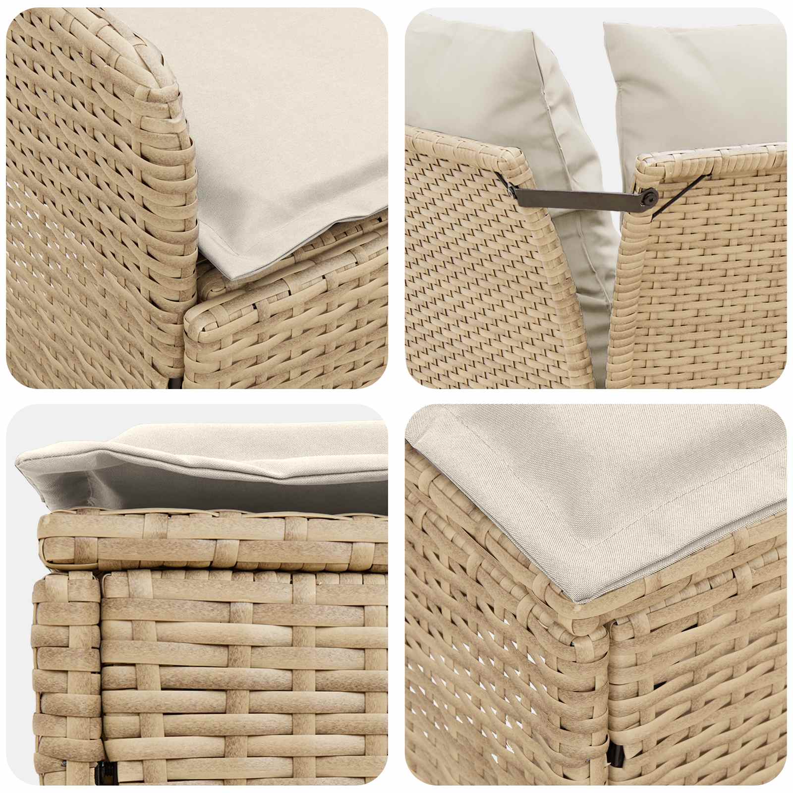 Tuinstoel met Armleuning en Hoekbank 2 Stuk Beige en Crème is nu te koop bij PeponiXL, paradijselijk wonen!