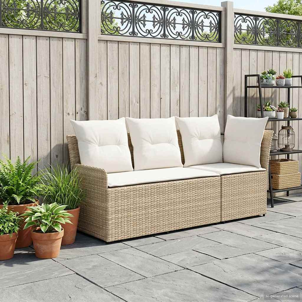 Tuinstoel met Armleuning en Hoekbank 2 Stuk Beige en Crème is nu te koop bij PeponiXL, paradijselijk wonen!
