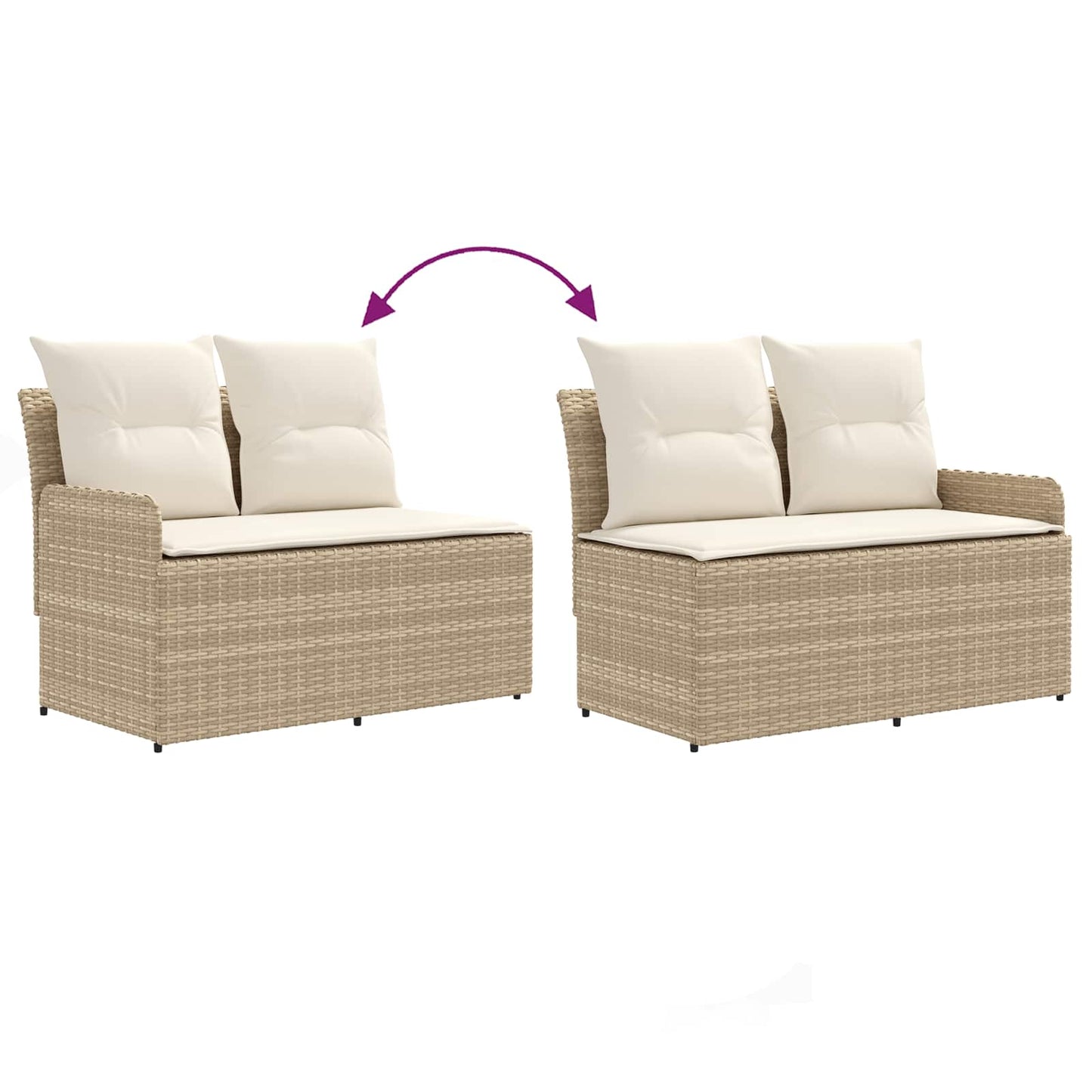 Tuinstoel met Armleuning en Hoekbank 2 Stuk Beige en Crème is nu te koop bij PeponiXL, paradijselijk wonen!