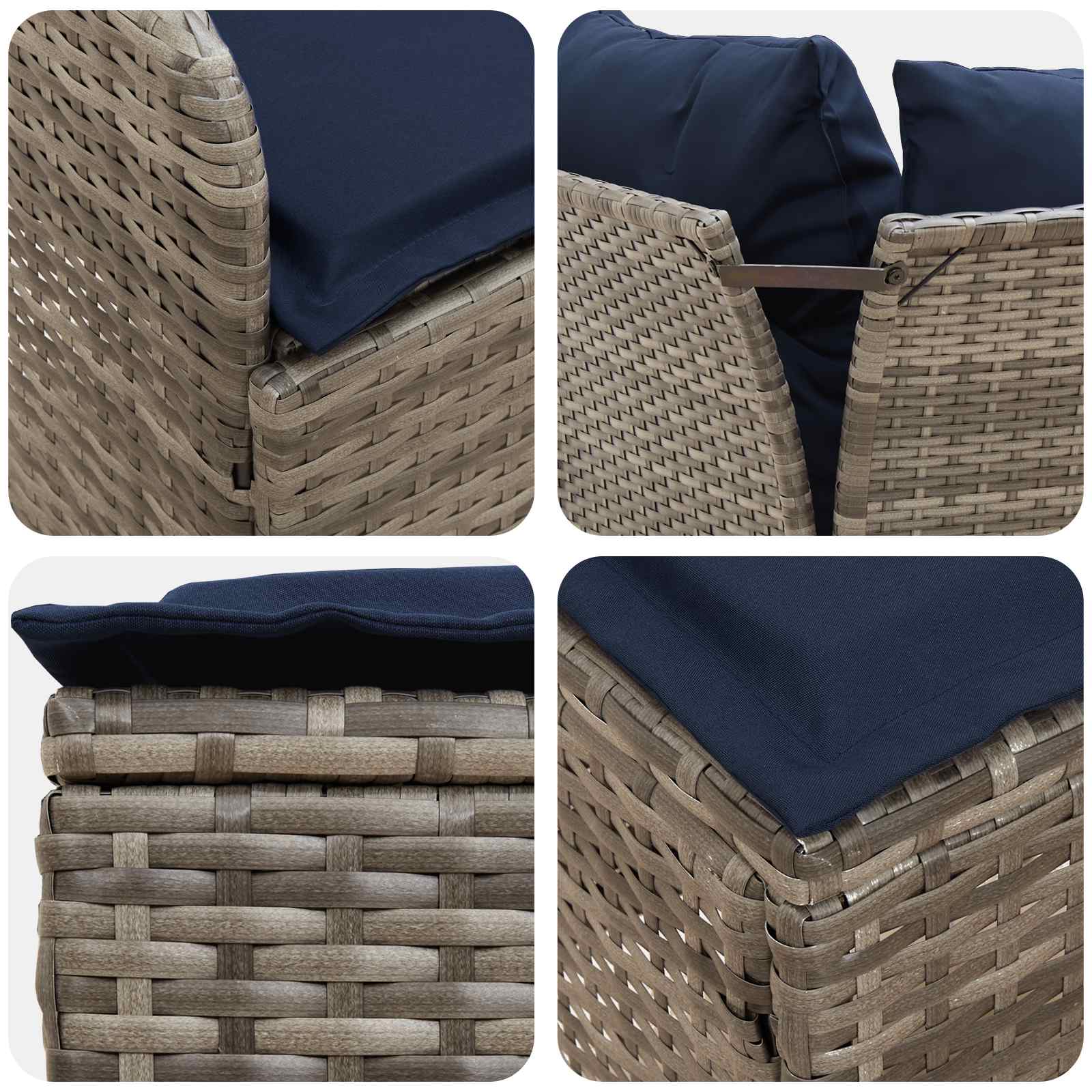 Tuinstoel met Armleuning en Hoekbank 2 Stuk PE Rattan is nu te koop bij PeponiXL, paradijselijk wonen!