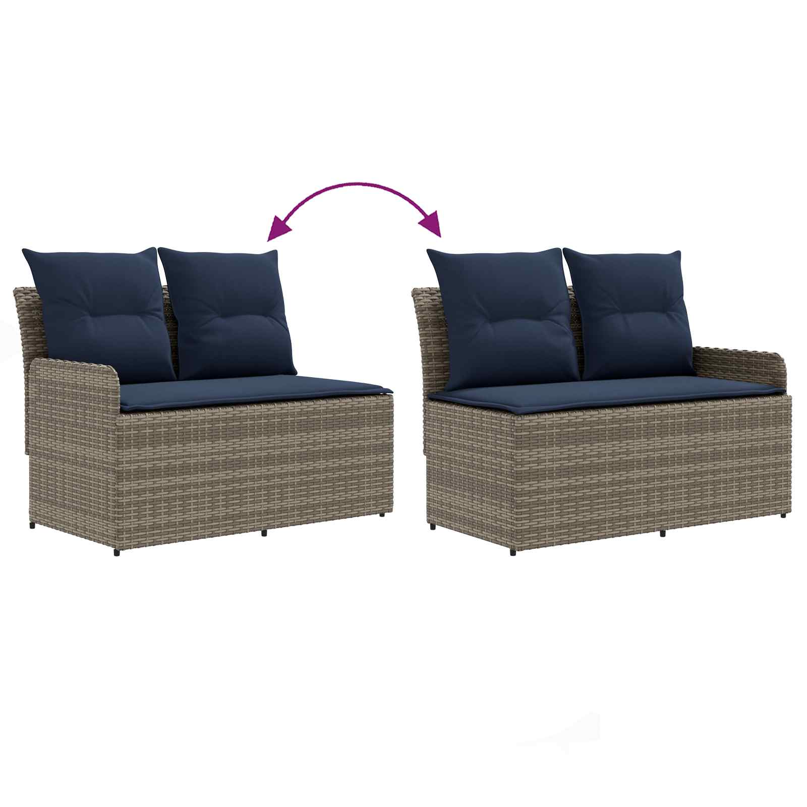 Tuinstoel met Armleuning en Hoekbank 2 Stuk PE Rattan is nu te koop bij PeponiXL, paradijselijk wonen!
