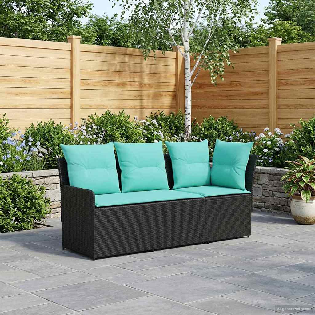 Tuinstoel met Armleuning en Hoekbank 2 Stuk Zwart en Turquoise is nu te koop bij PeponiXL, paradijselijk wonen!
