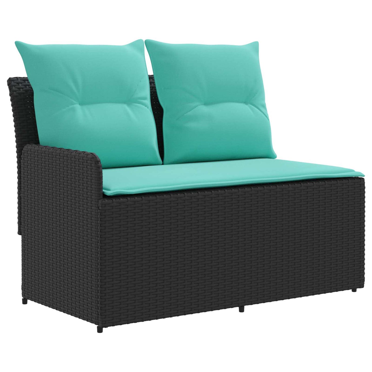 Tuinstoel met Armleuning en Hoekbank 2 Stuk Zwart en Turquoise is nu te koop bij PeponiXL, paradijselijk wonen!
