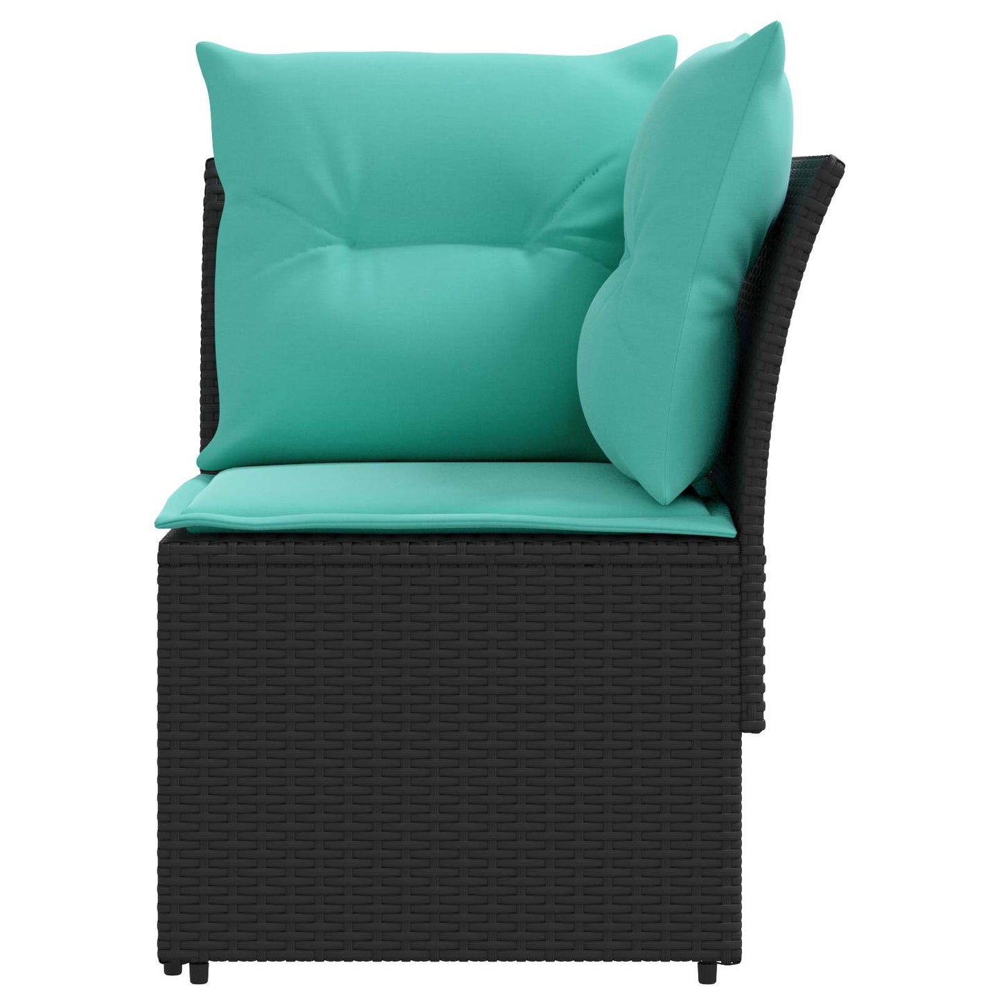 Tuinstoel met Armleuning en Hoekbank 2 Stuk Zwart en Turquoise is nu te koop bij PeponiXL, paradijselijk wonen!