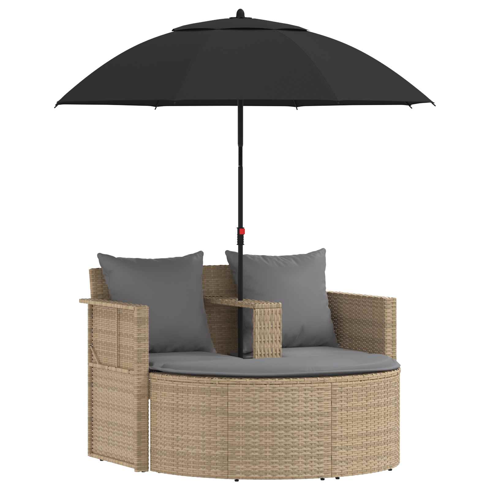 Tuinbank met kussen 8 pcs Beige en Licht Grijs poly rattan is nu te koop bij PeponiXL, paradijselijk wonen!