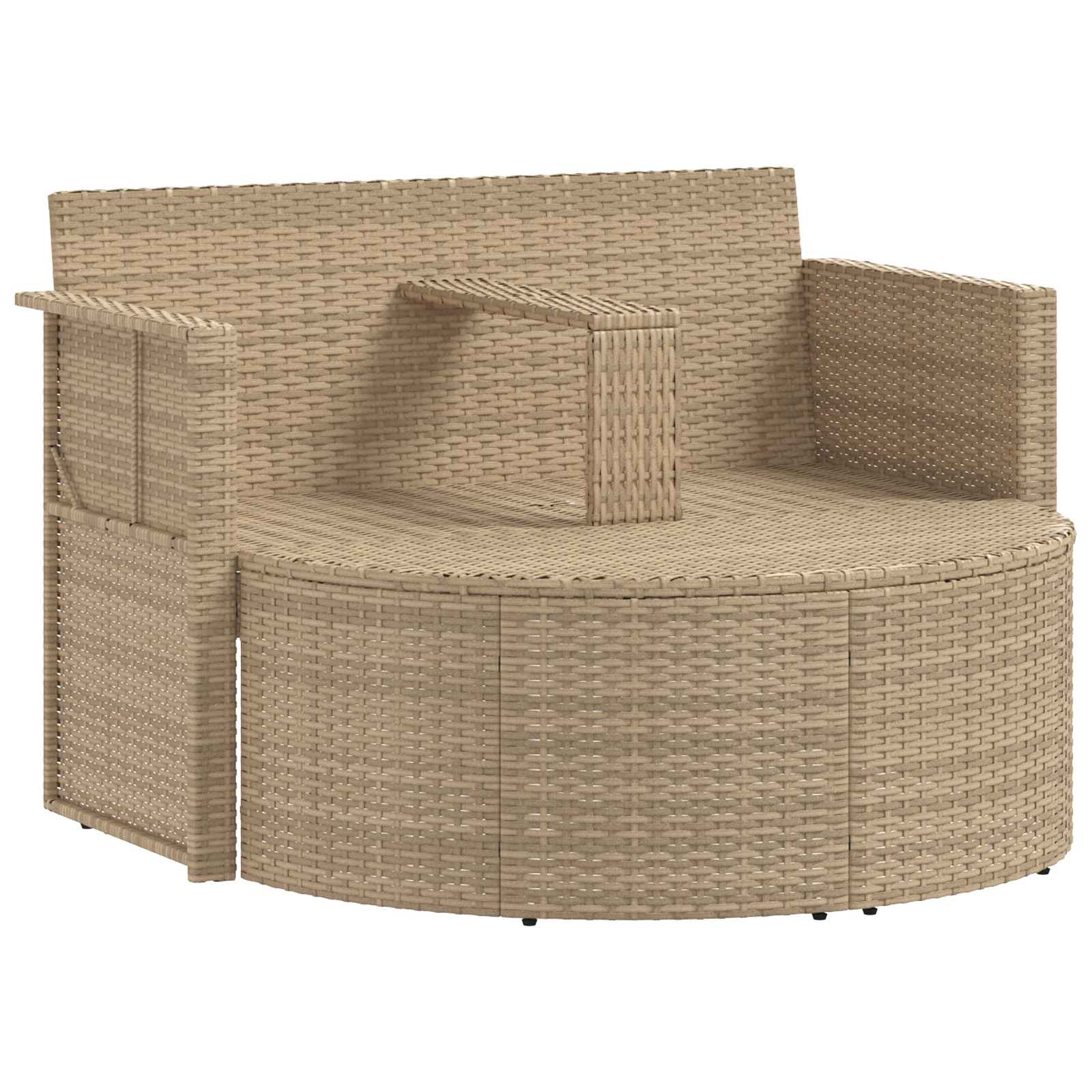 Tuinbank met kussen 8 pcs Beige en Licht Grijs poly rattan is nu te koop bij PeponiXL, paradijselijk wonen!