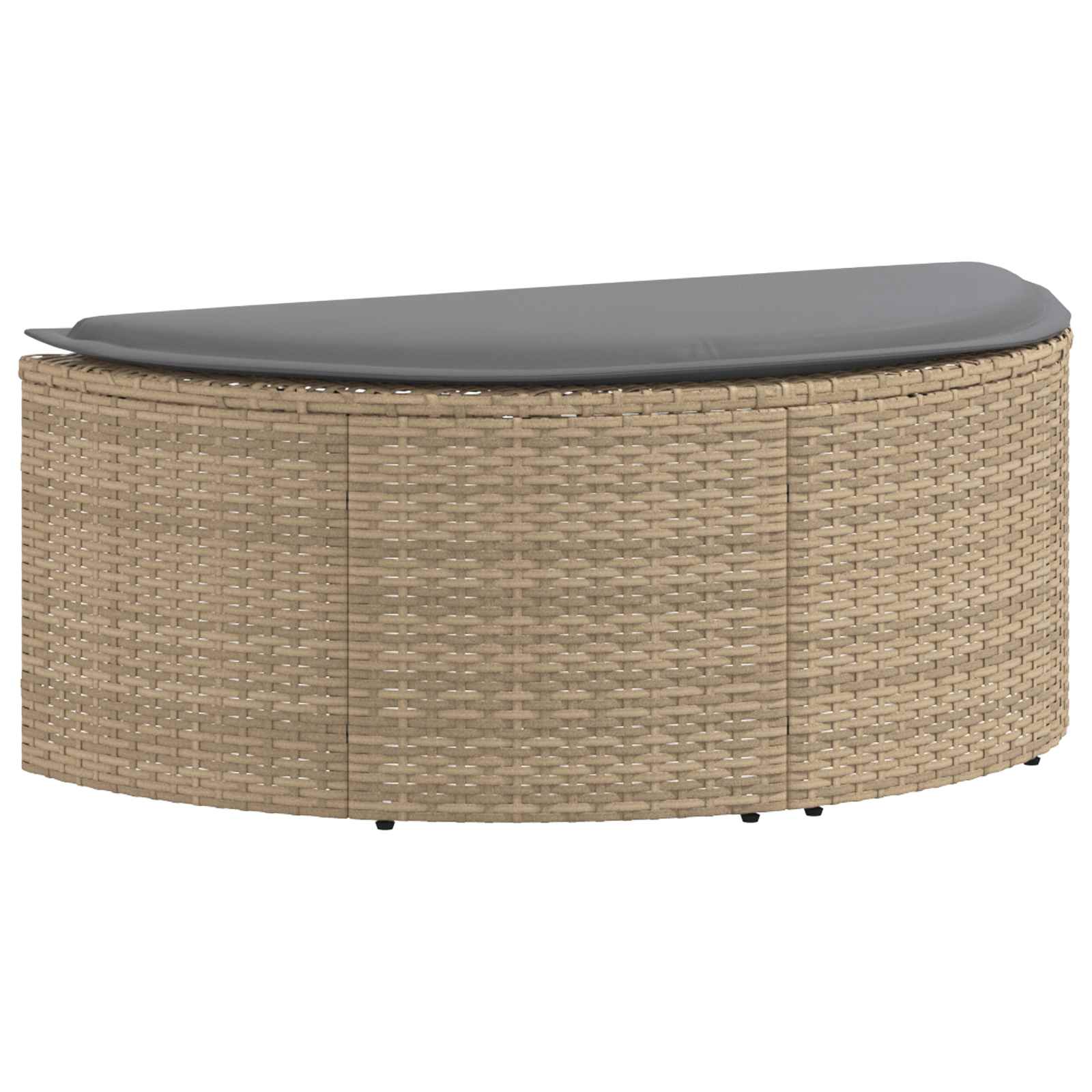 Tuinbank met kussen 8 pcs Beige en Licht Grijs poly rattan is nu te koop bij PeponiXL, paradijselijk wonen!