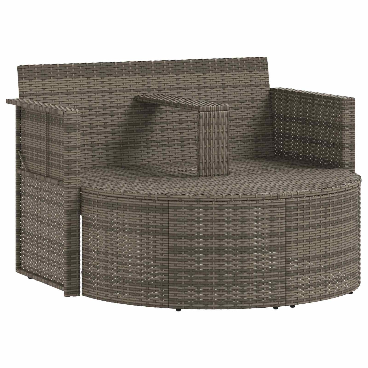 Tuinbank met kussen 8 pcs Grijs en Marineblauw poly rattan is nu te koop bij PeponiXL, paradijselijk wonen!
