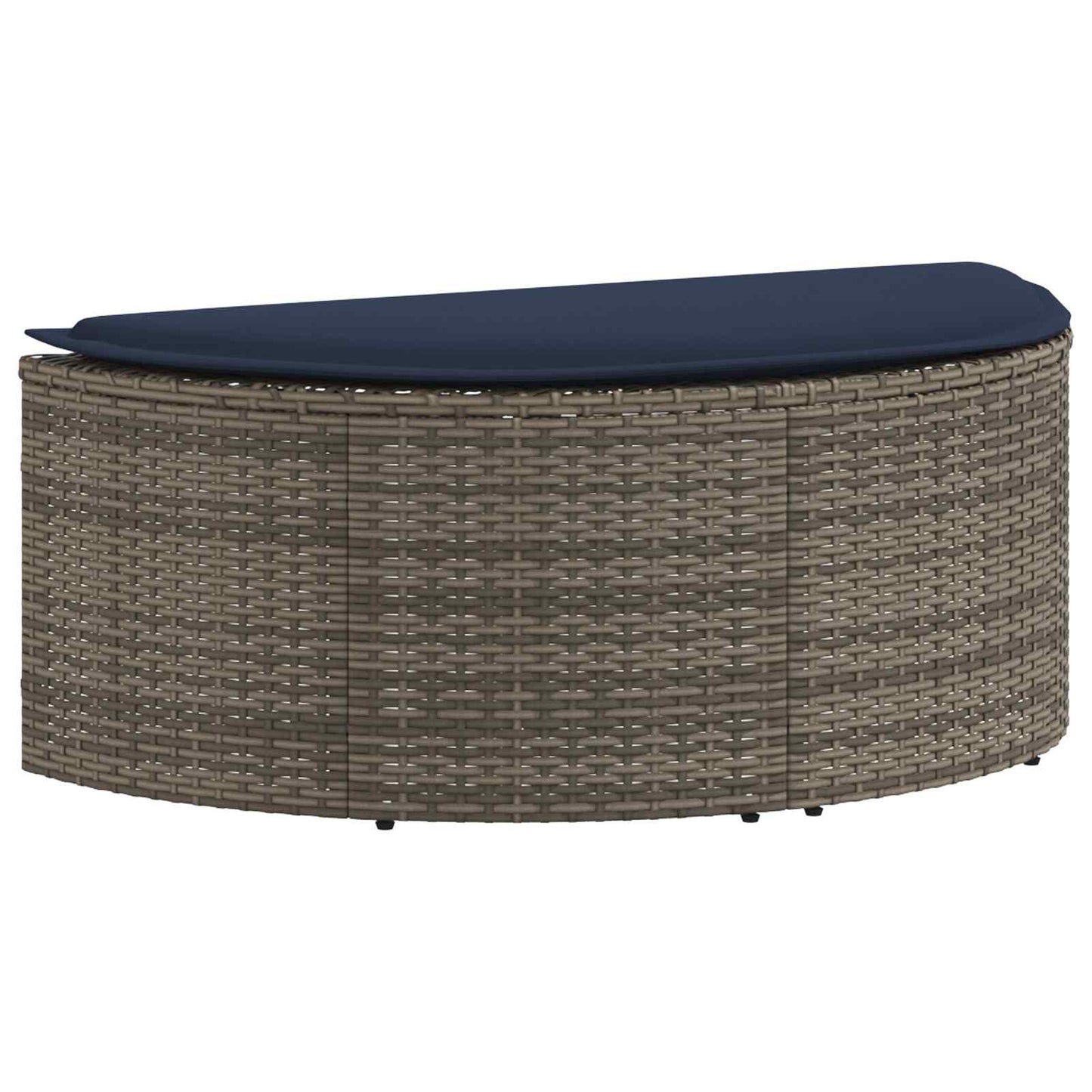 Tuinbank met kussen 8 pcs Grijs en Marineblauw poly rattan is nu te koop bij PeponiXL, paradijselijk wonen!