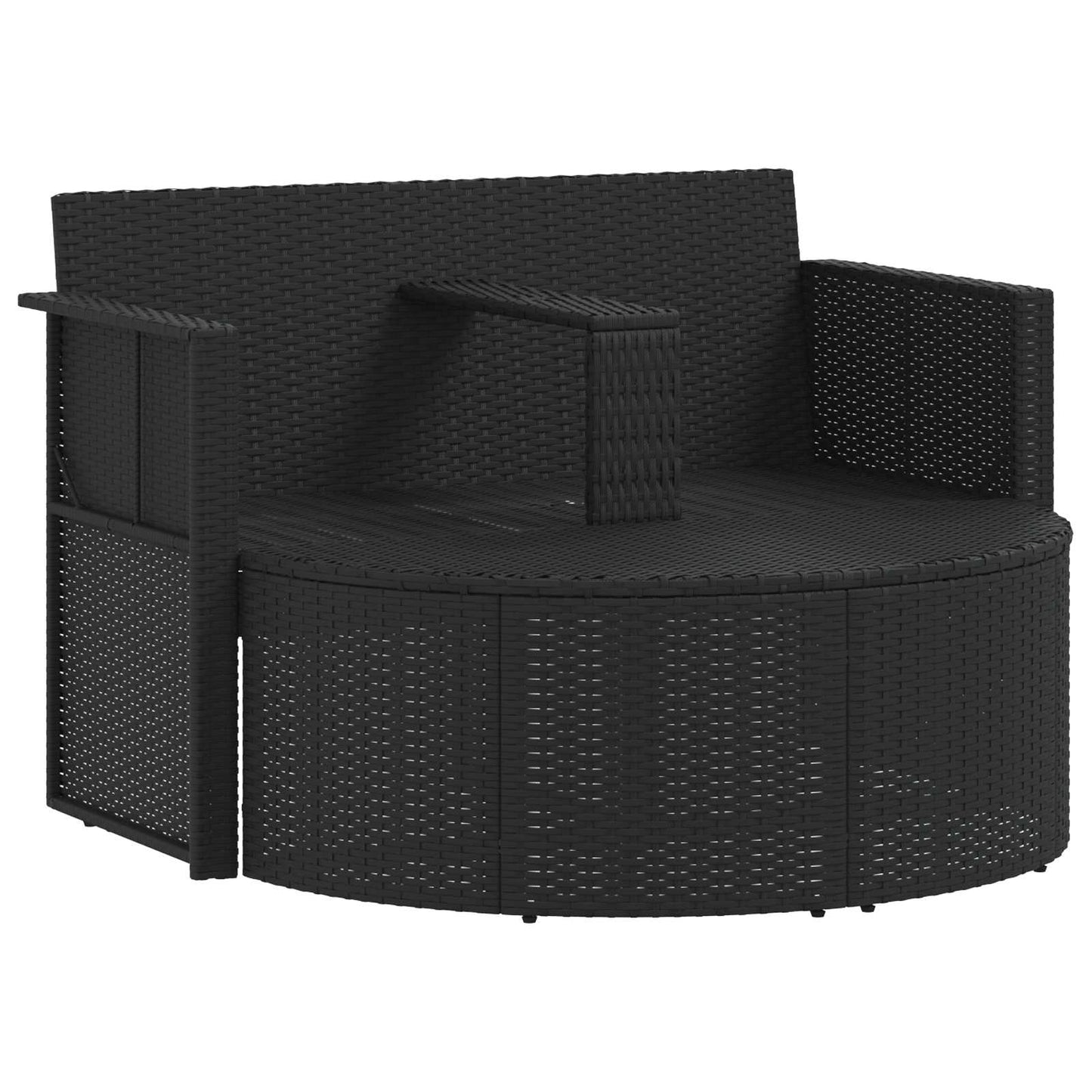 Tuinbank met kussen 8 pcs Zwart en Turquoise poly rattan is nu te koop bij PeponiXL, paradijselijk wonen!