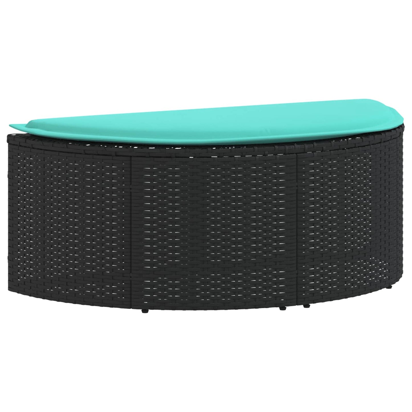 Tuinbank met kussen 8 pcs Zwart en Turquoise poly rattan is nu te koop bij PeponiXL, paradijselijk wonen!