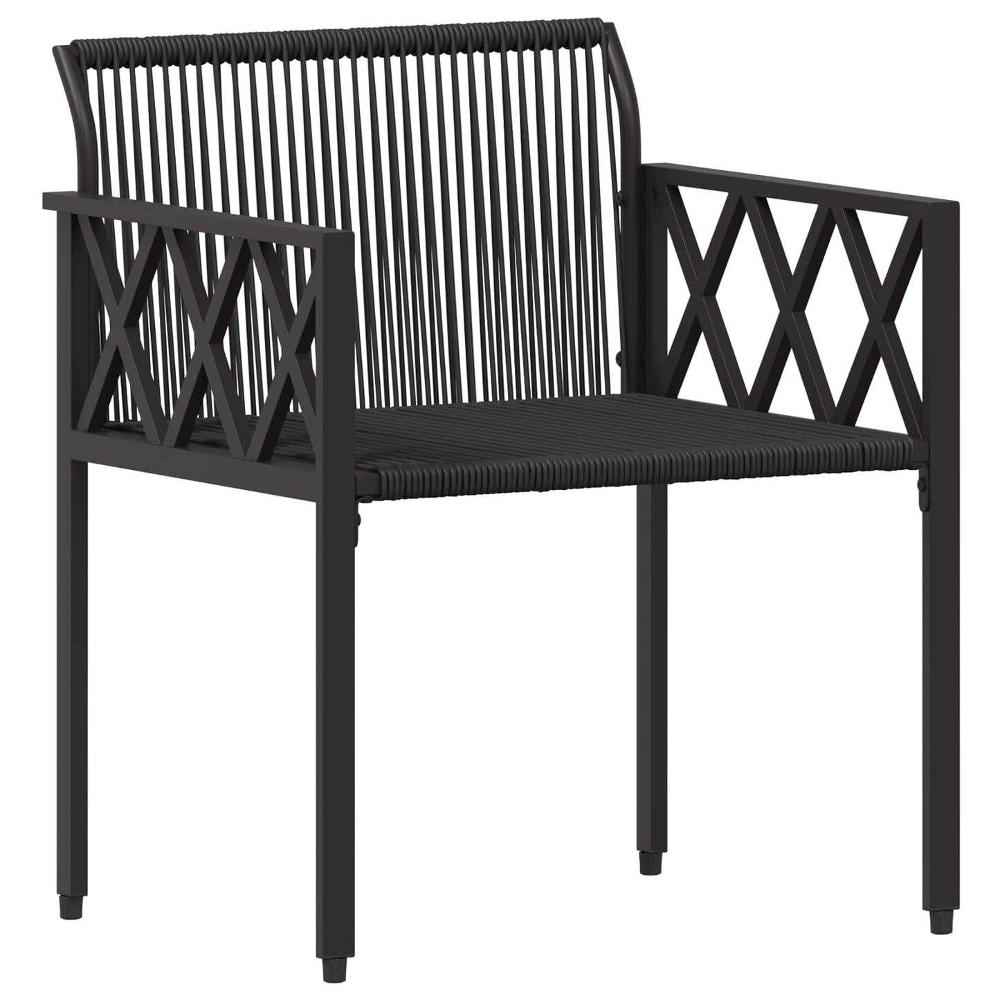 tuinmeubelset 4 pcs Zwart en Cream Wit poly rattan