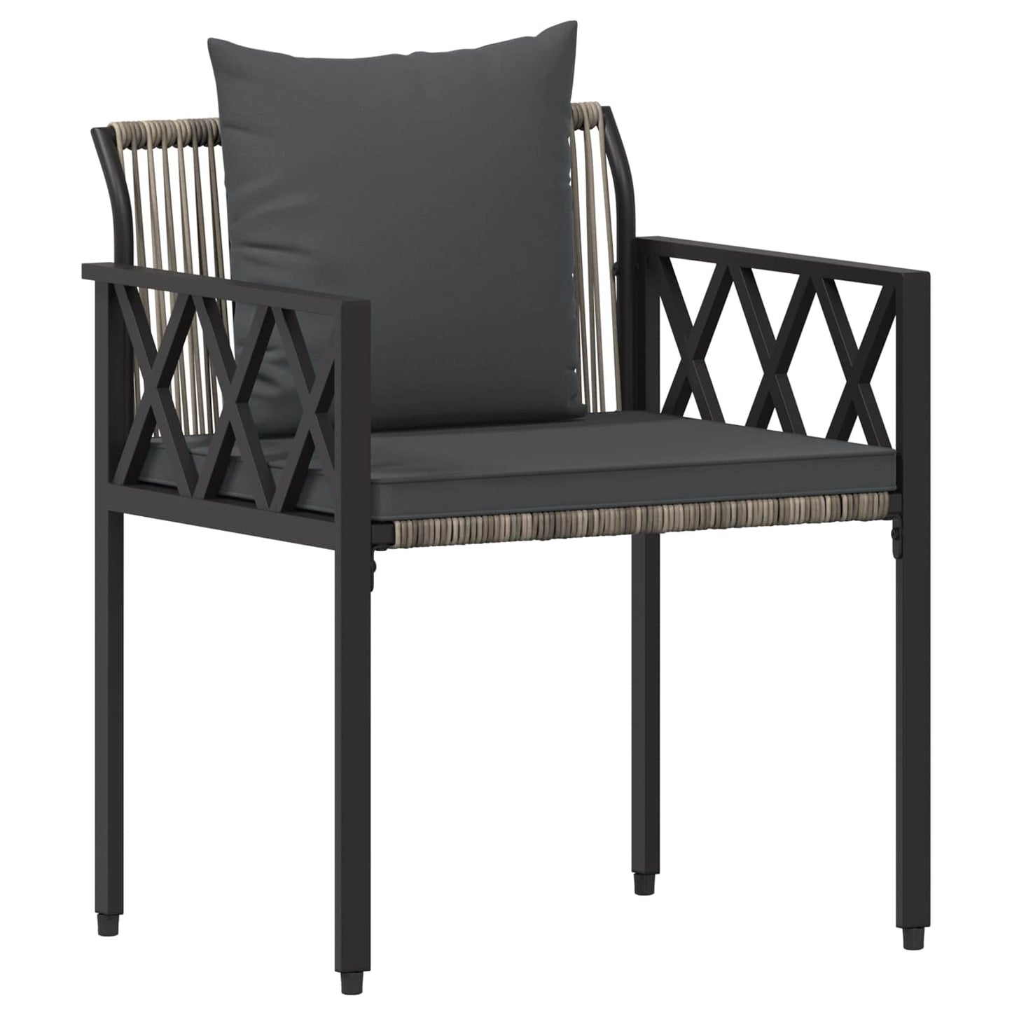 tuinmeubelset 4 pcs Grijs en Donkergrijs poly rattan